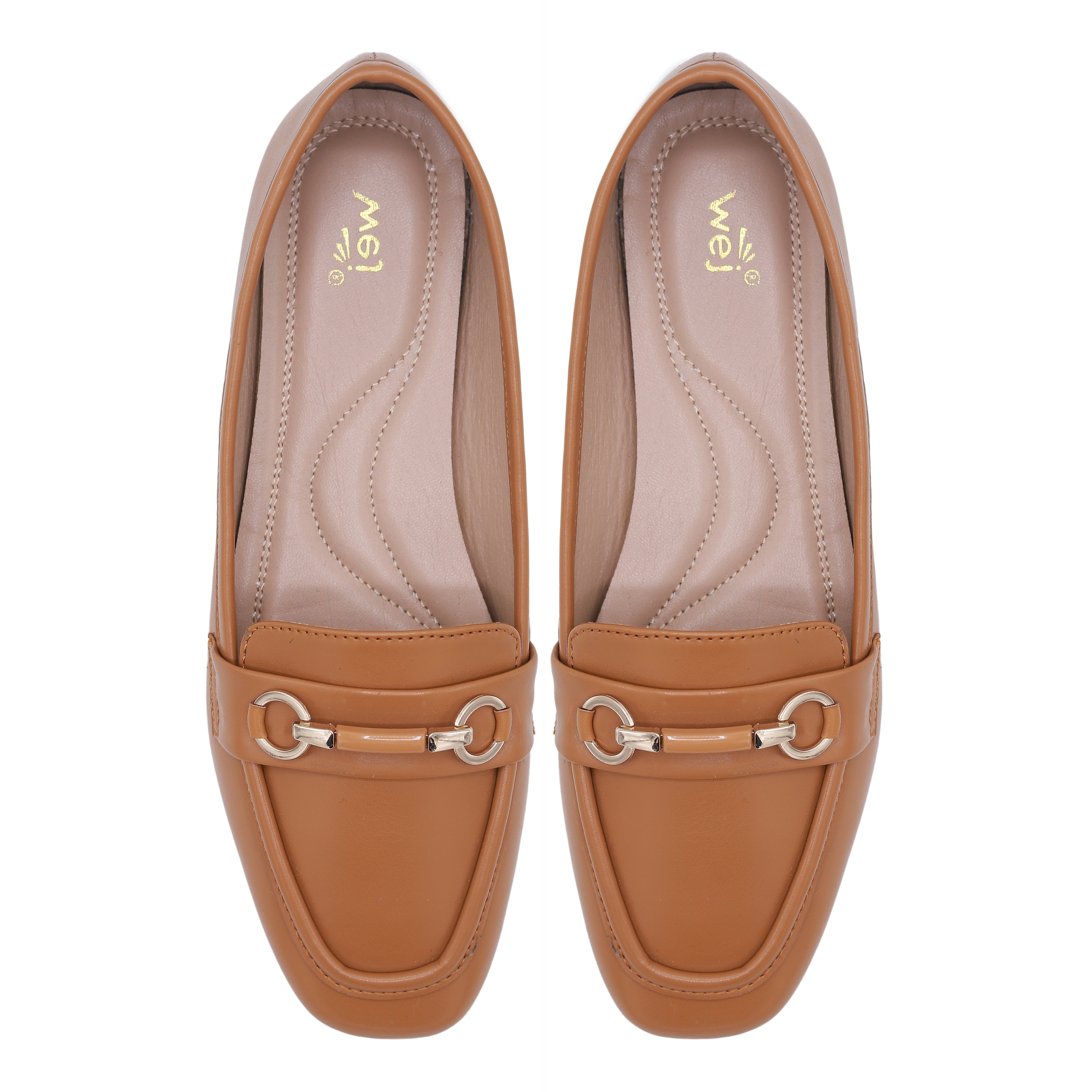Modern Square Toe Tan Loafers - 8004412