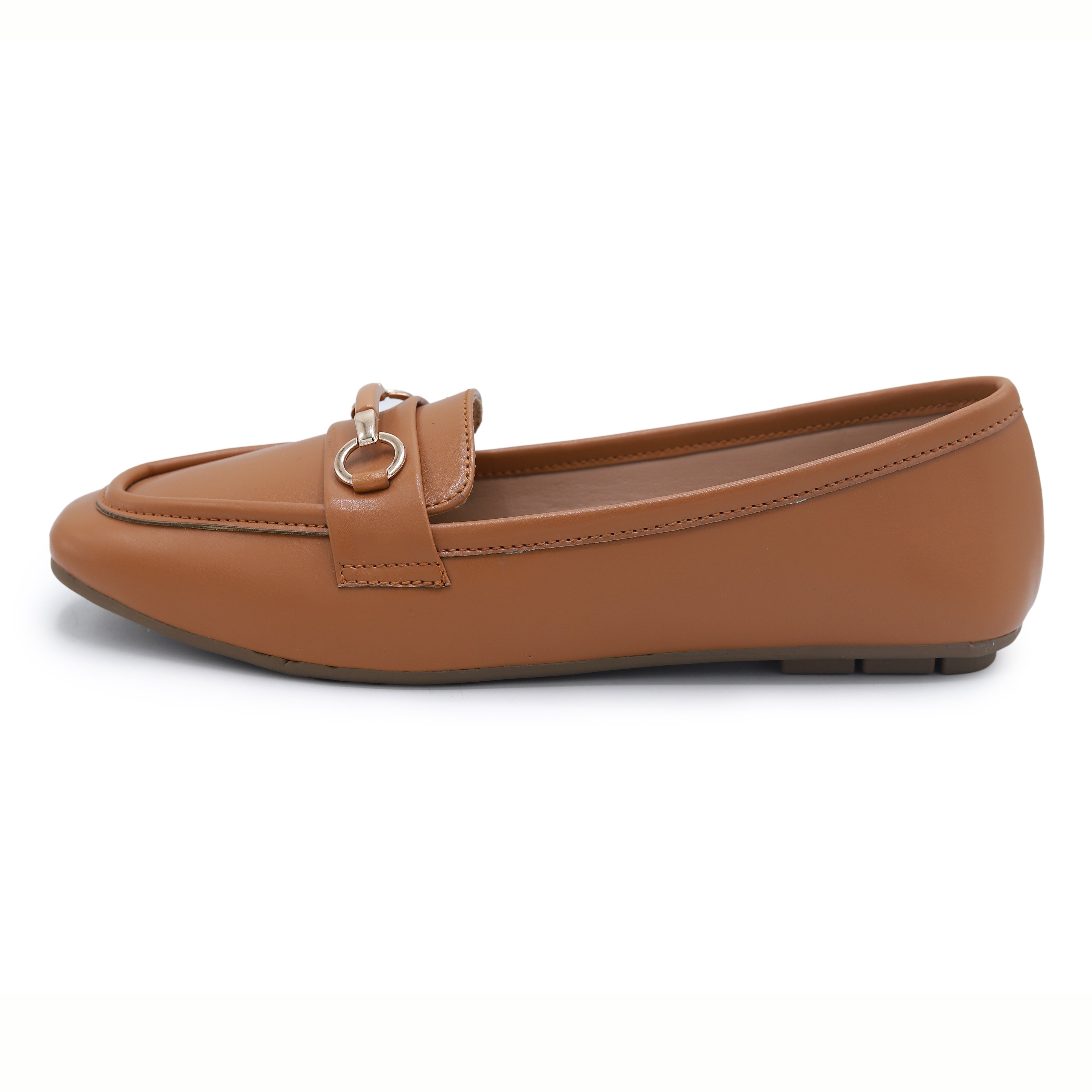 Modern Square Toe Tan Loafers - 8004412