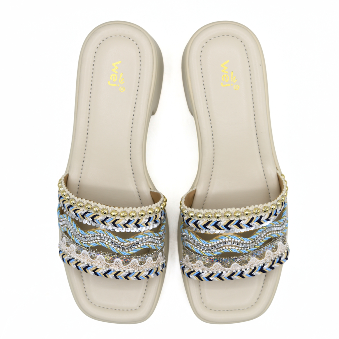 Embellished Fawn Block Heel Sandals – 8003449