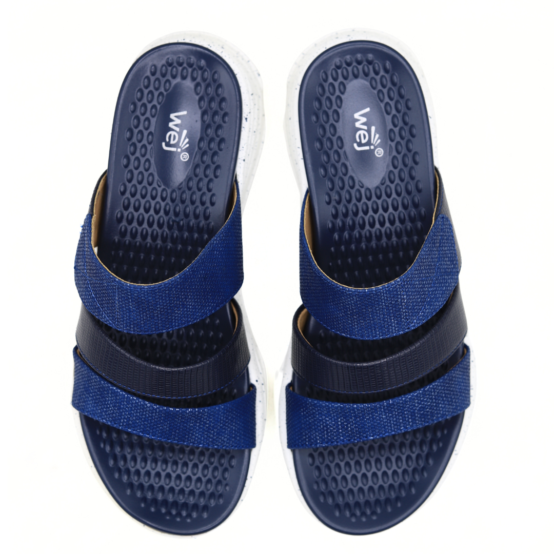 WEJ Soft Sole Ladies Slide Slippers – Navy - 8003502