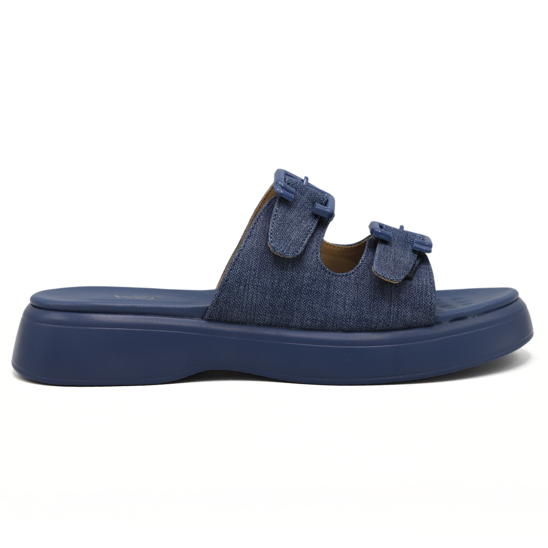 Blue Double Buckle Slides - 8003498