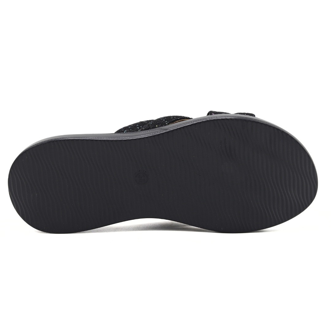 Women’s Black Slip-On Slippers - 8003491