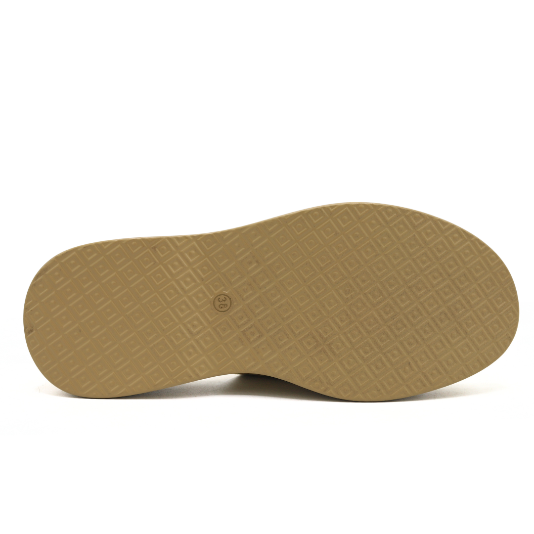 Beige Double Buckle Slides - 8003498
