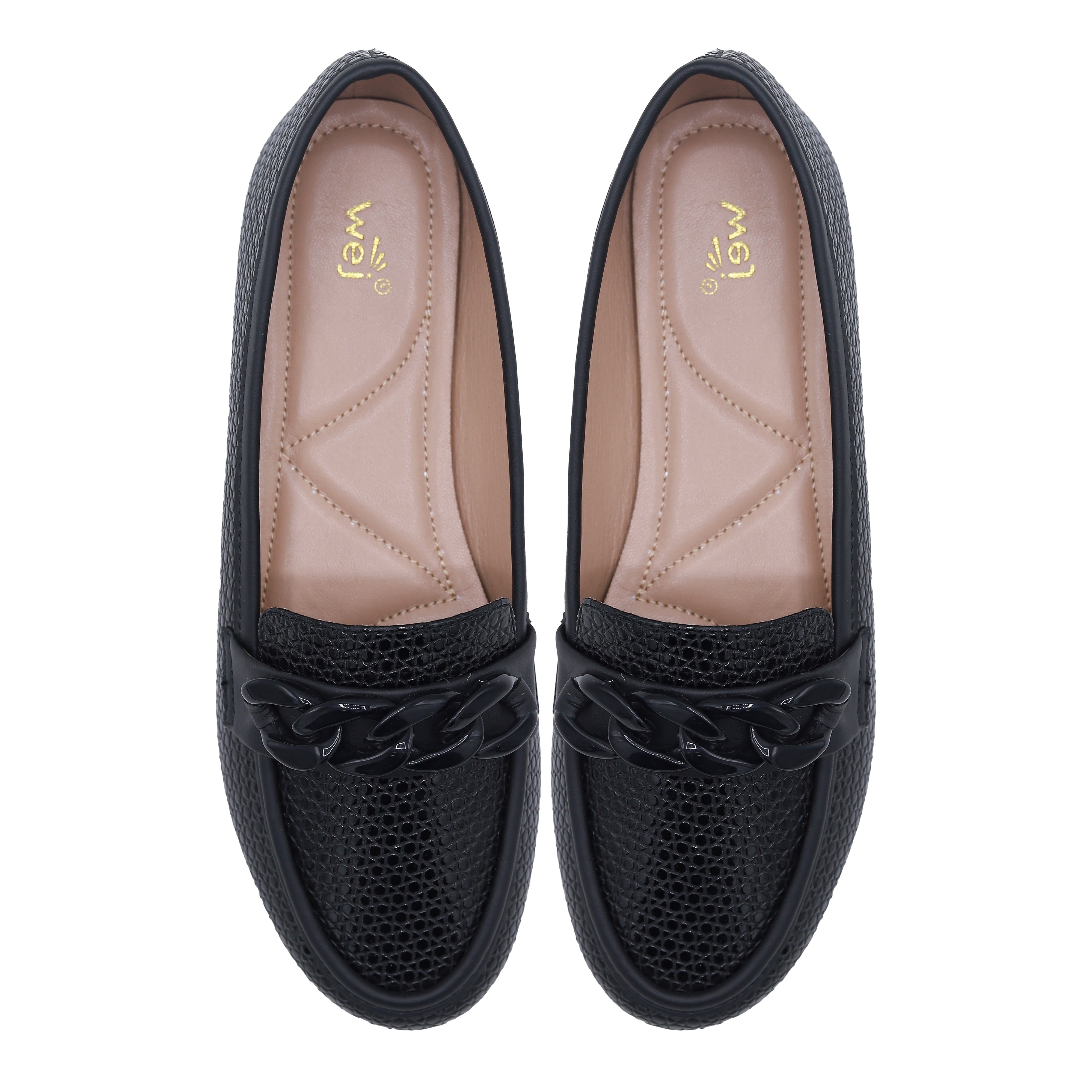 Textured Black Loafers - 8004438