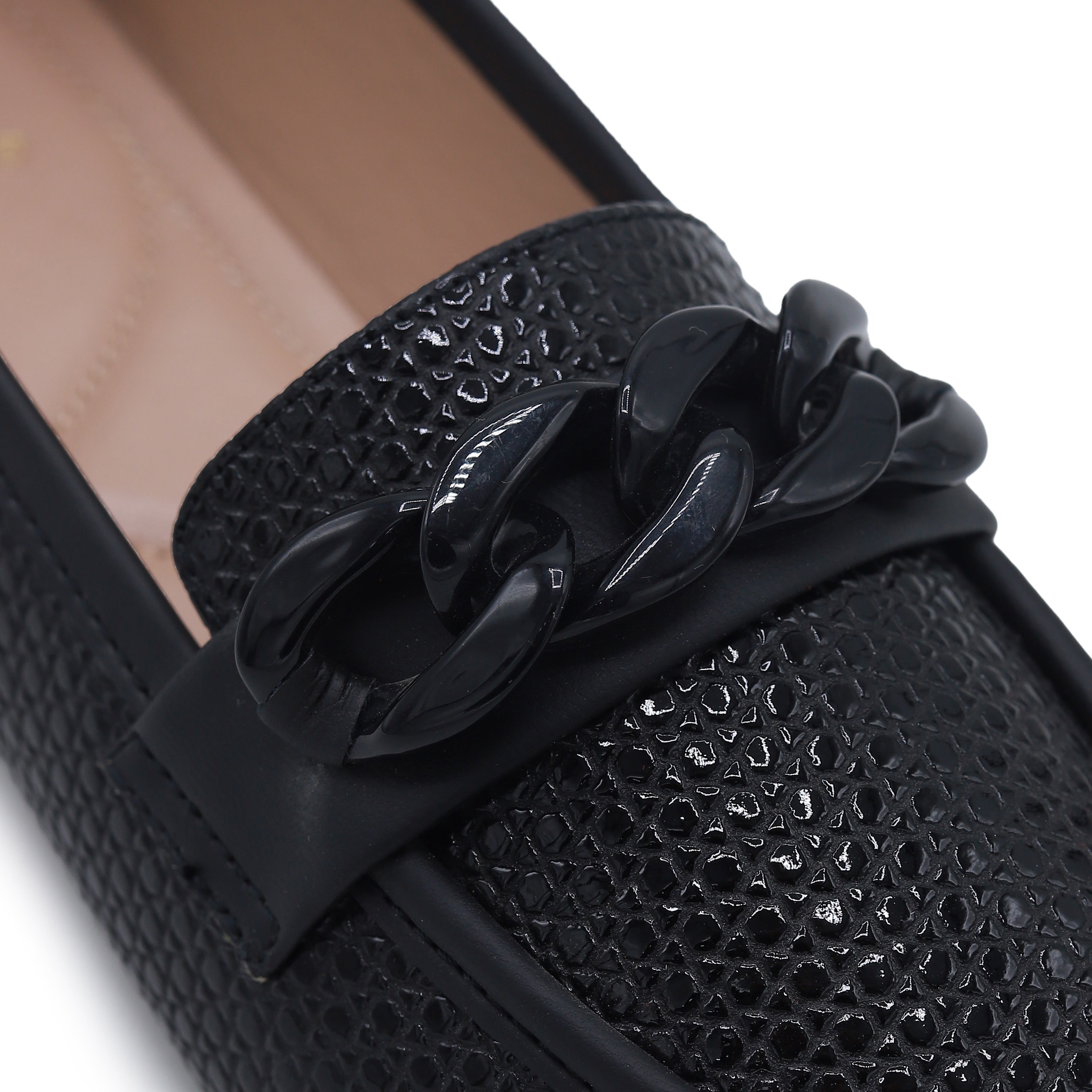 Textured Black Loafers - 8004438