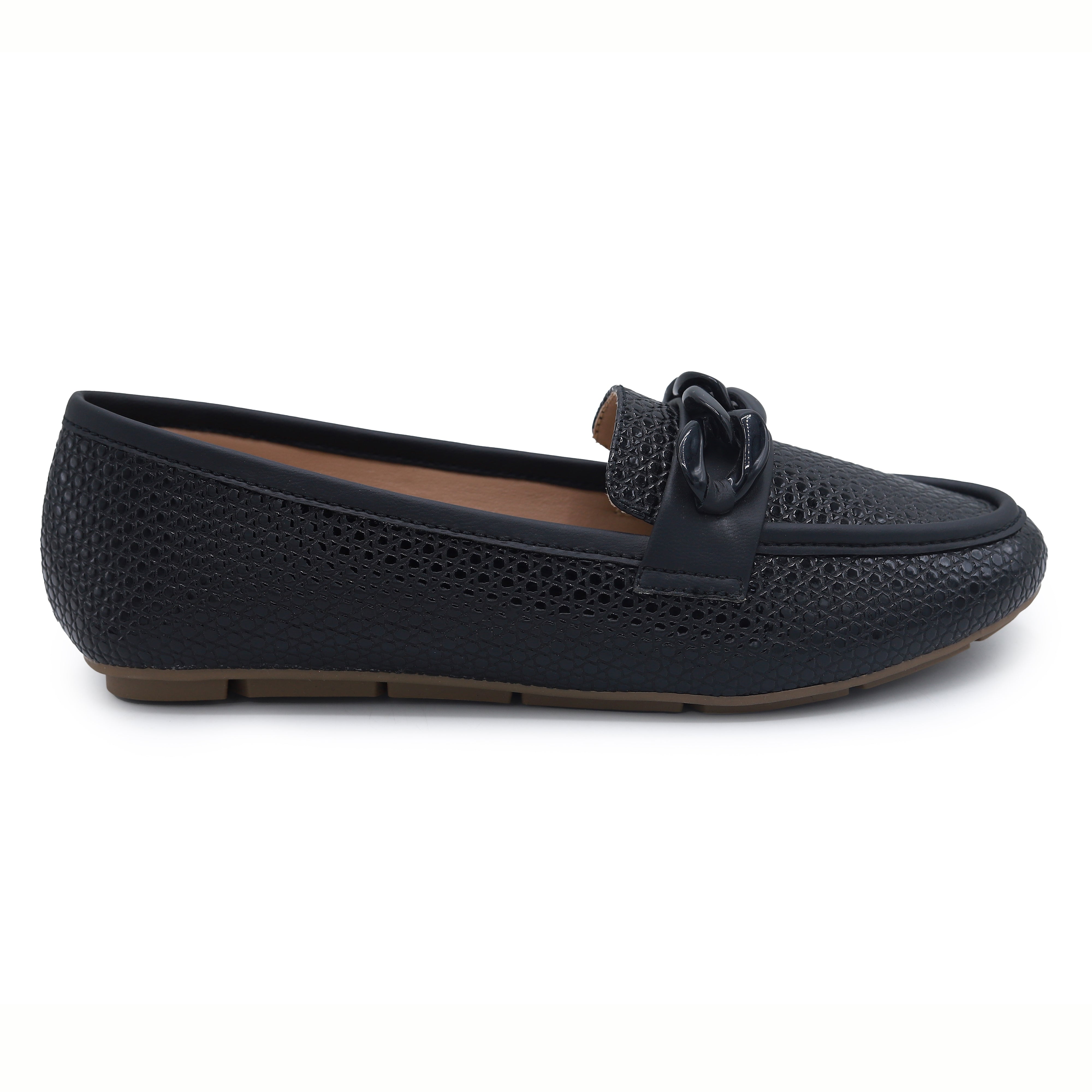 Textured Black Loafers - 8004438