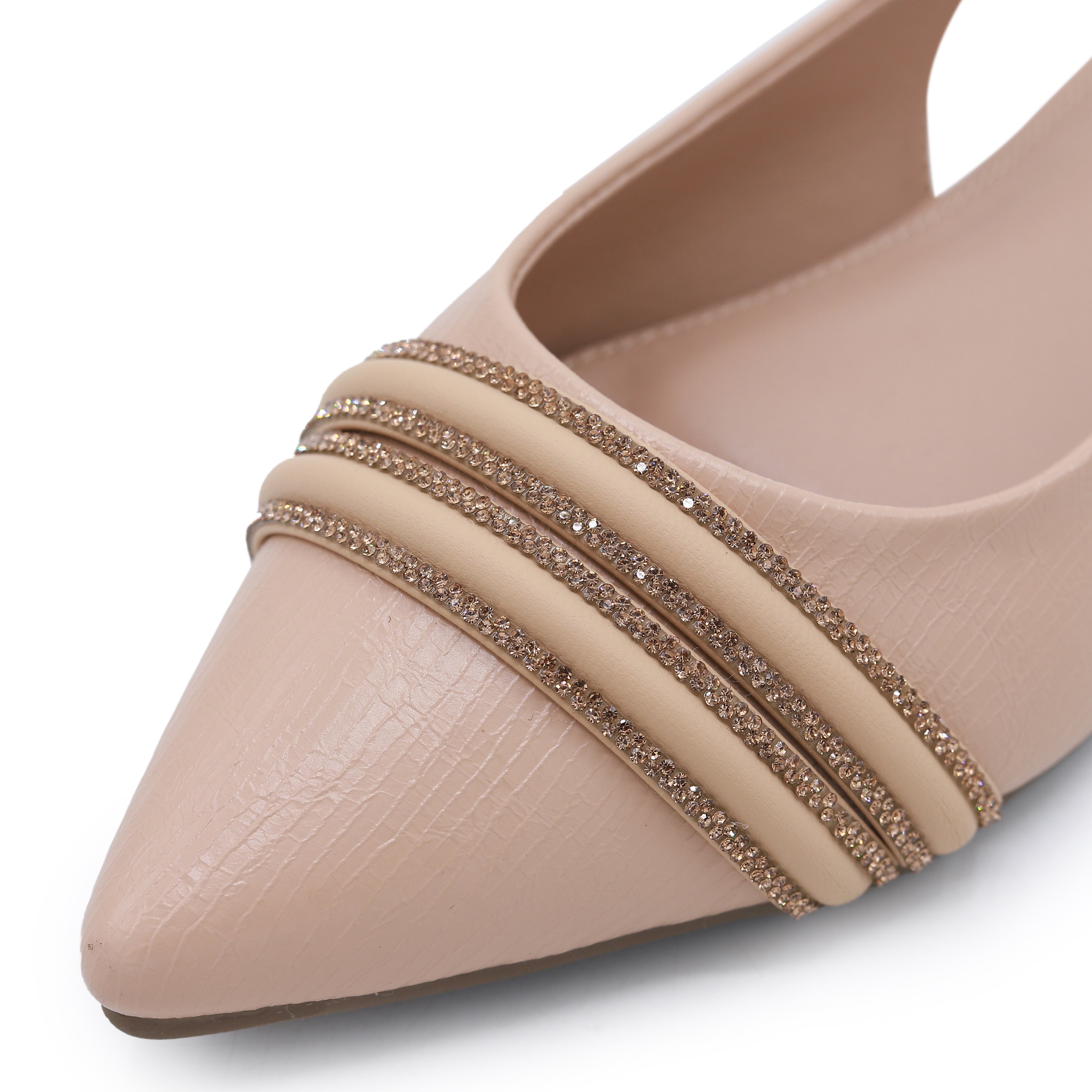 Beige Slingback Flats - 8007206