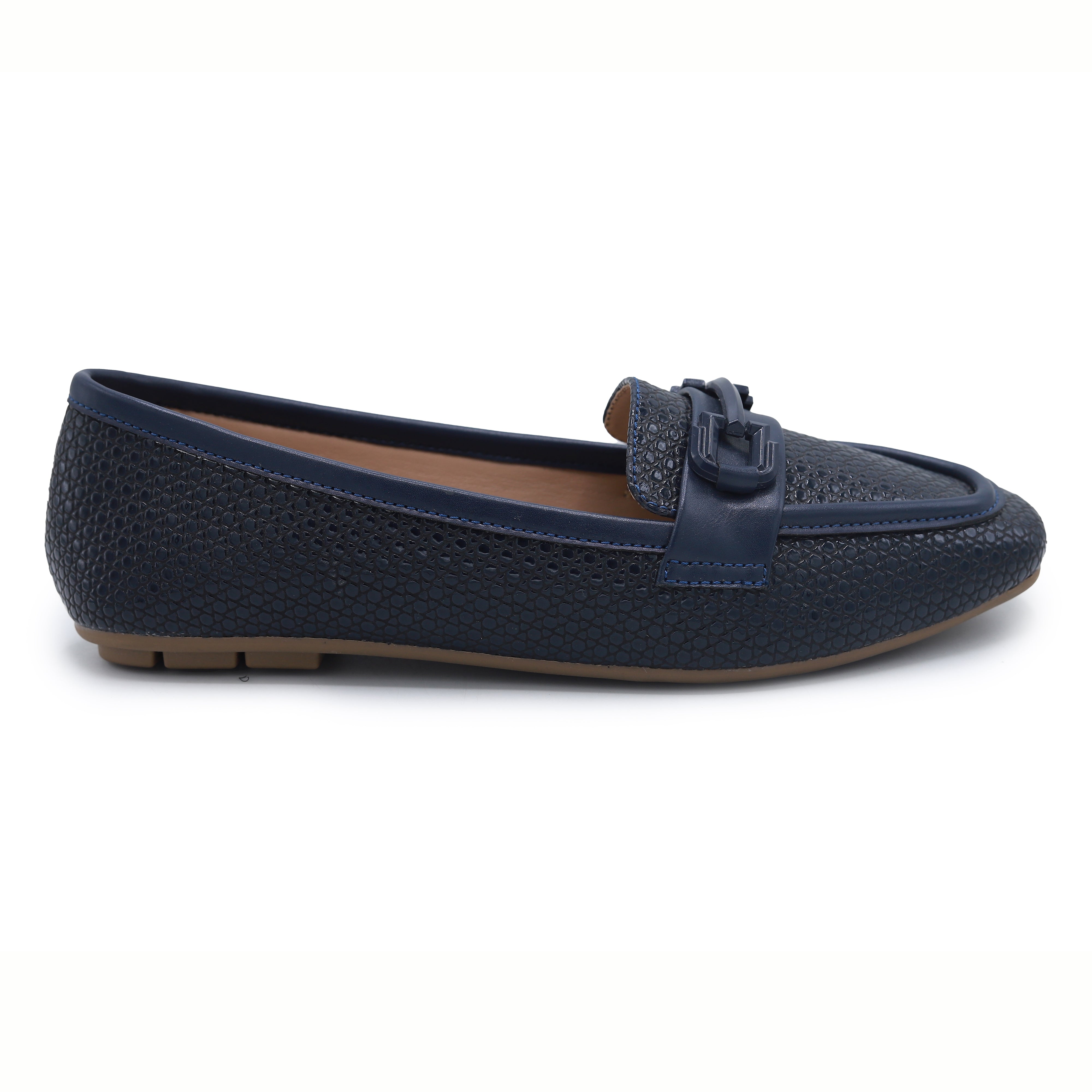 Textured Navy Loafers - 8004442
