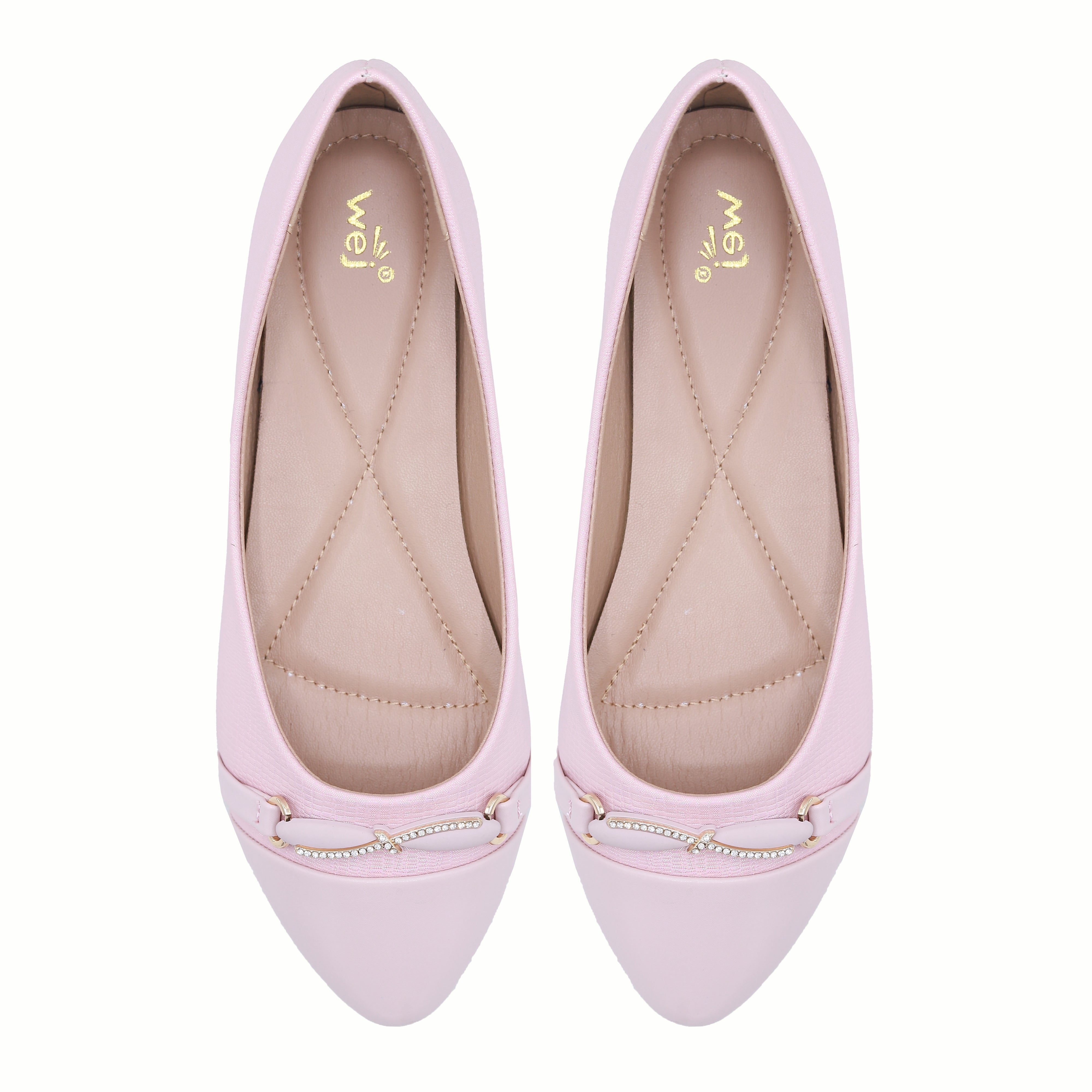 Pink Pointed Toe Slip On Flats – 8006345