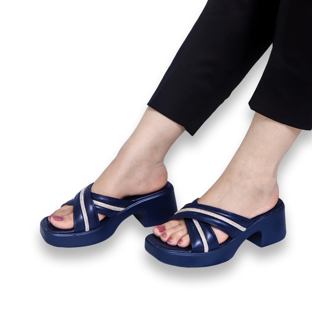 Navy Blue Block Heels – 8003450