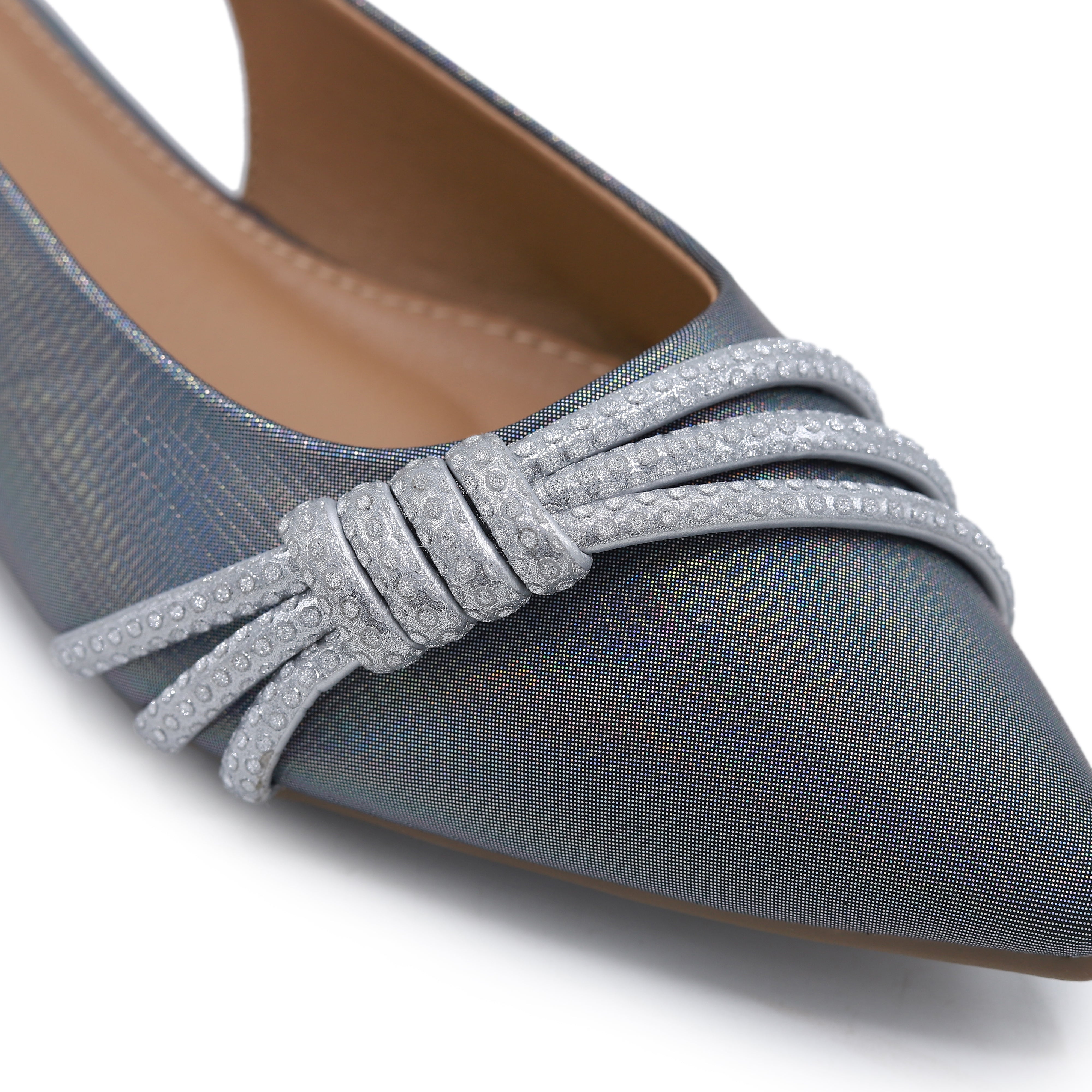Silver Slingback Flats - 8007210