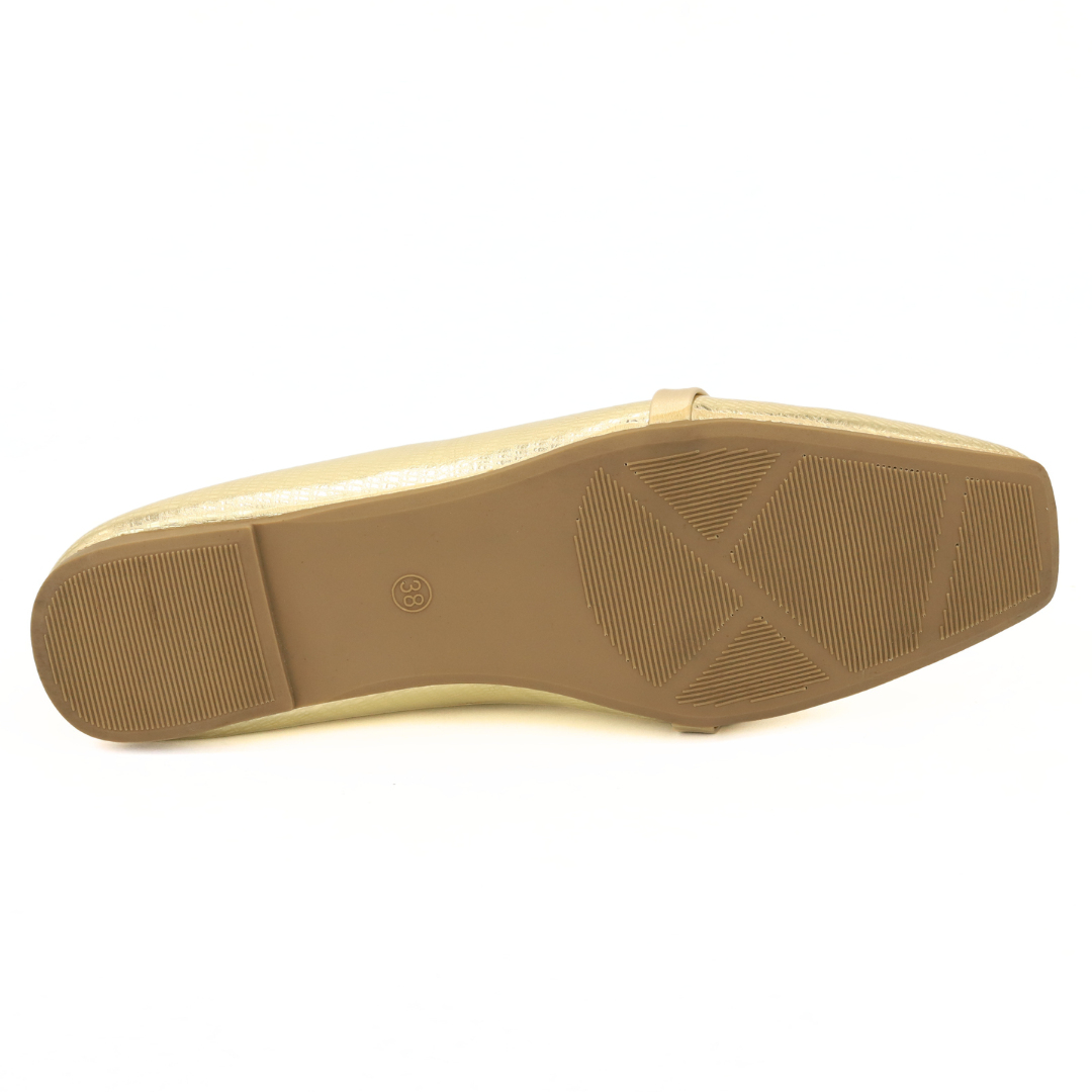 Gold Metallic Loafers - 8006209