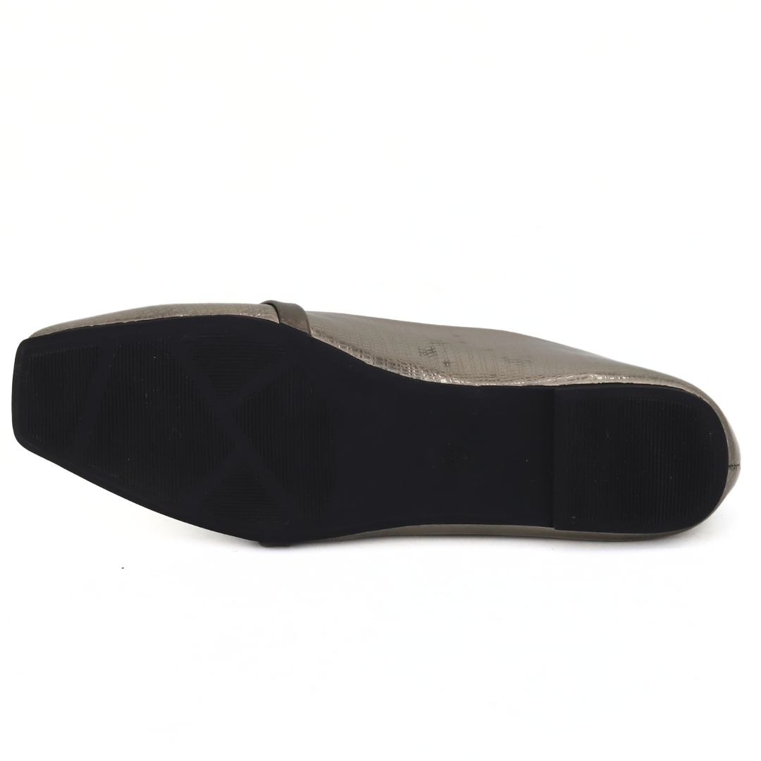 Gray Metallic Loafers - 8006209