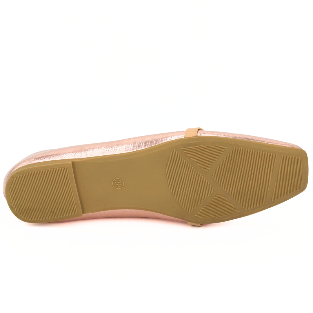 Pink Metallic Loafers-Women Flat Shoes - 8006209