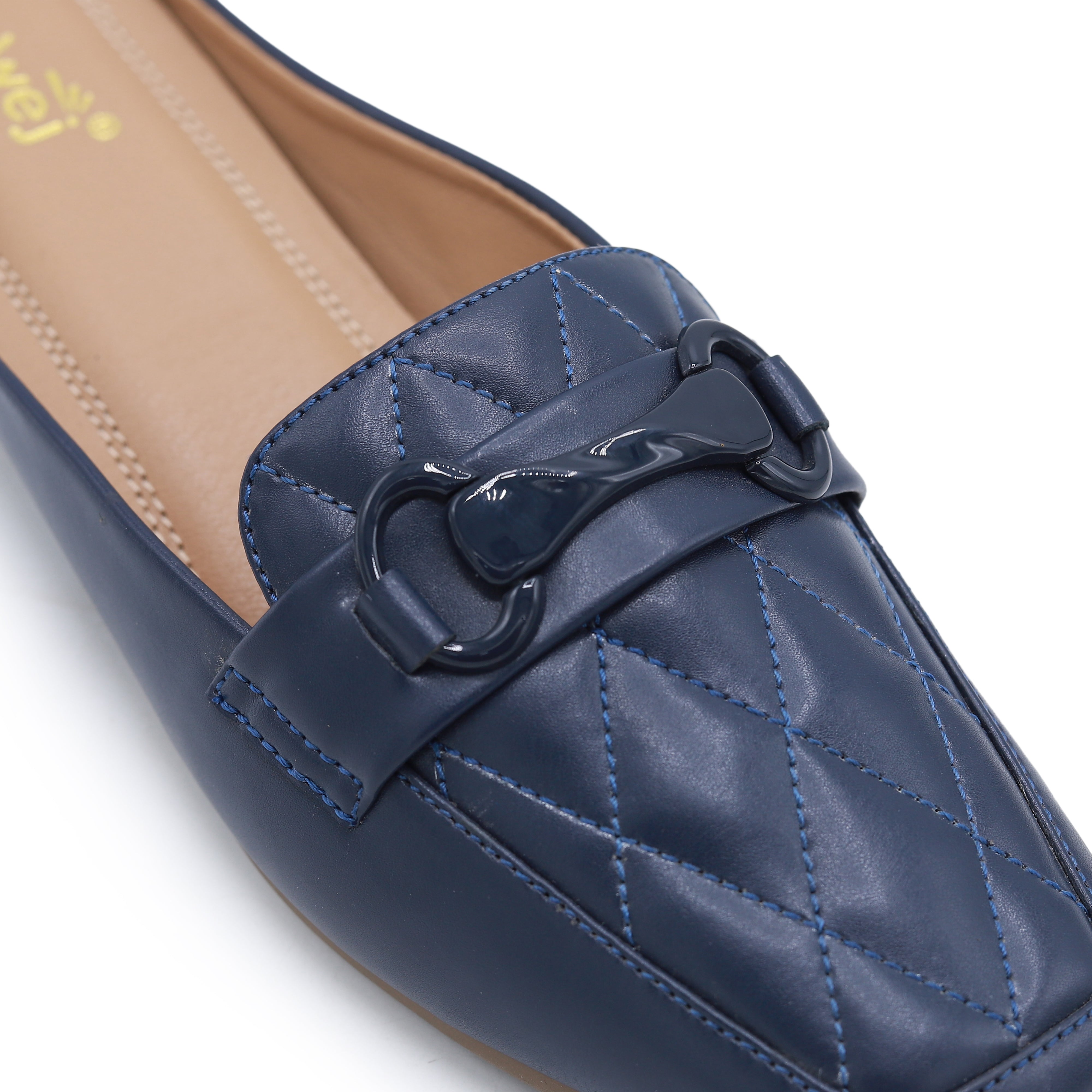 Navy Loafer Mules - 8004340