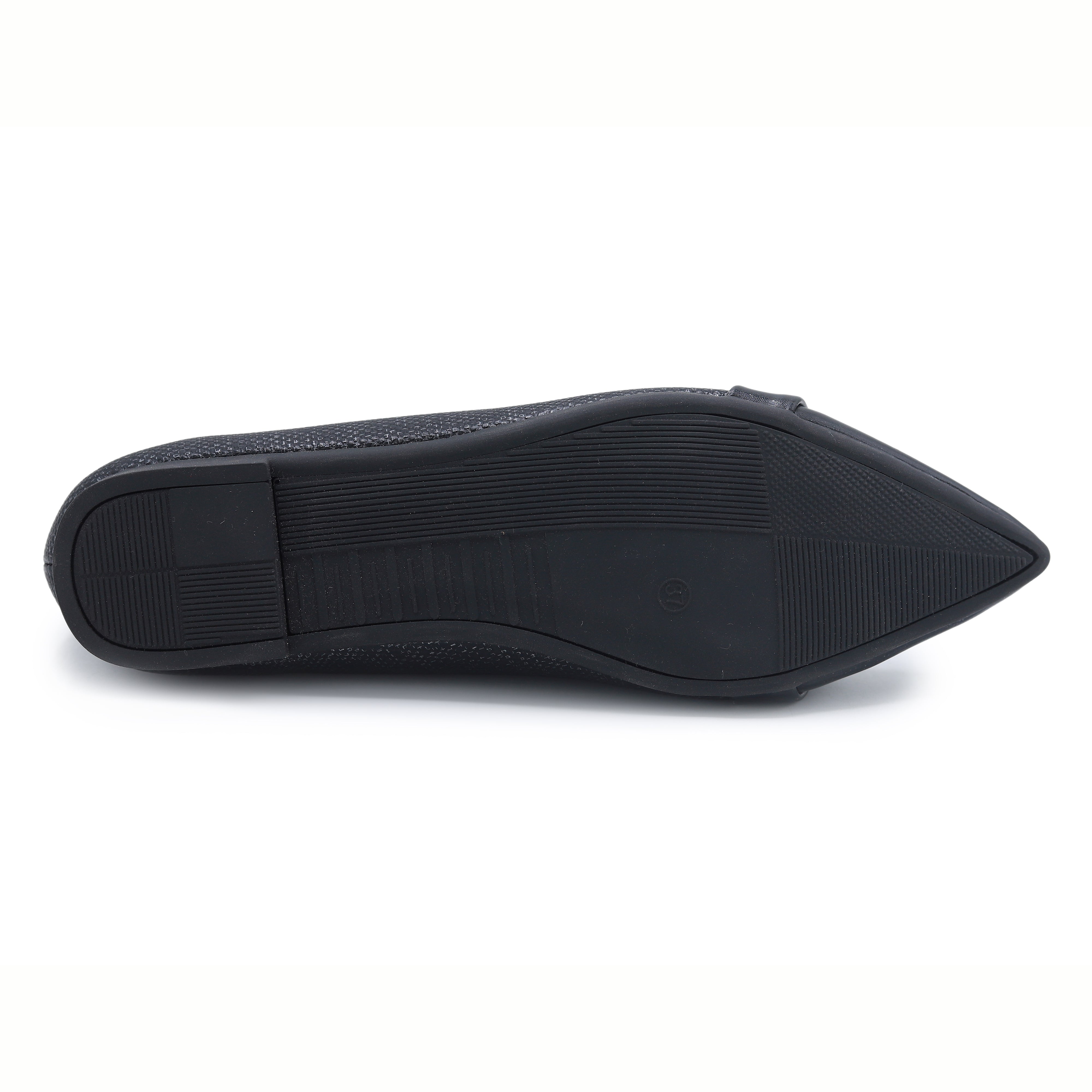 Black Pointed Toe Flats - 8006295
