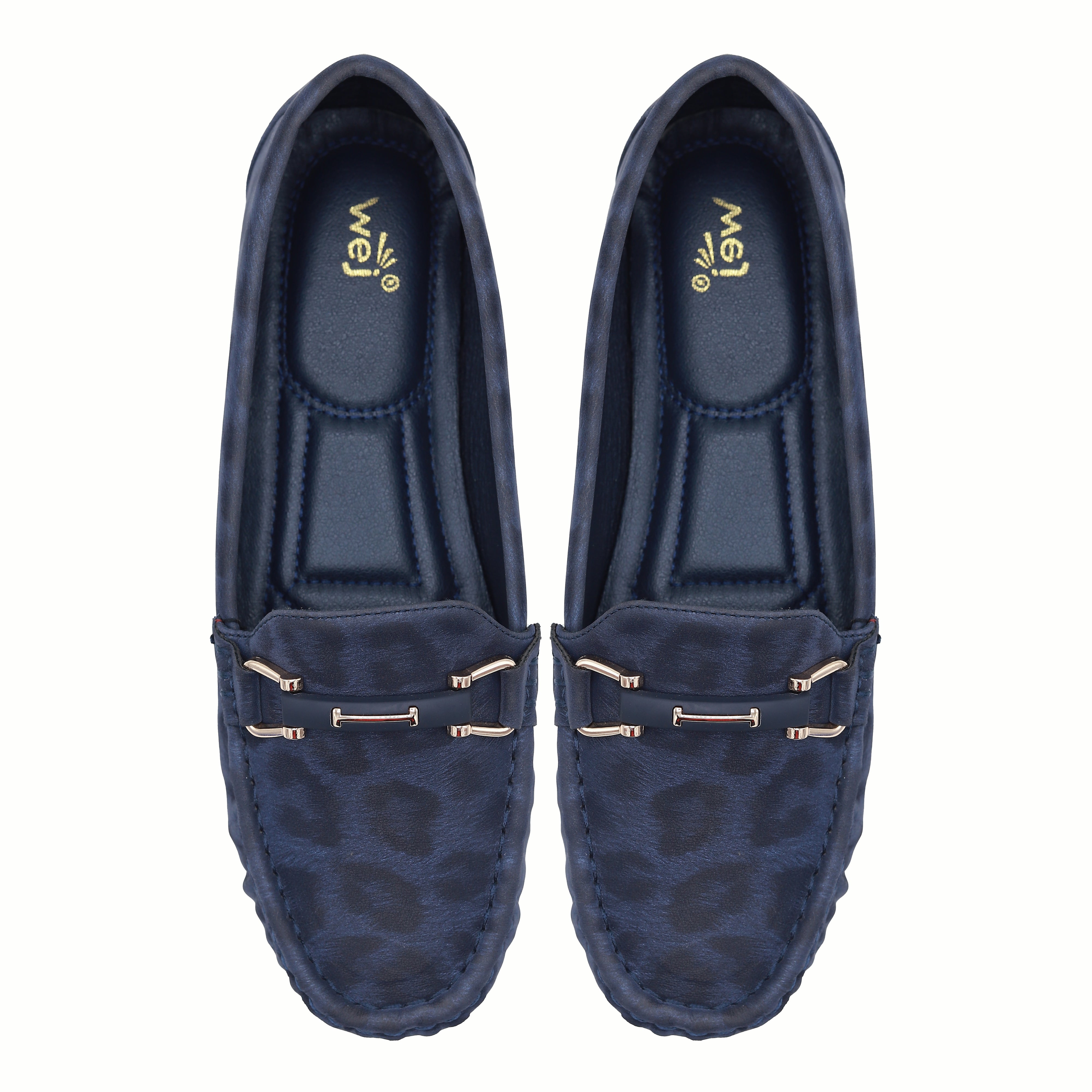 Chic Navy Leopard Print Loafers 8004343 Navy