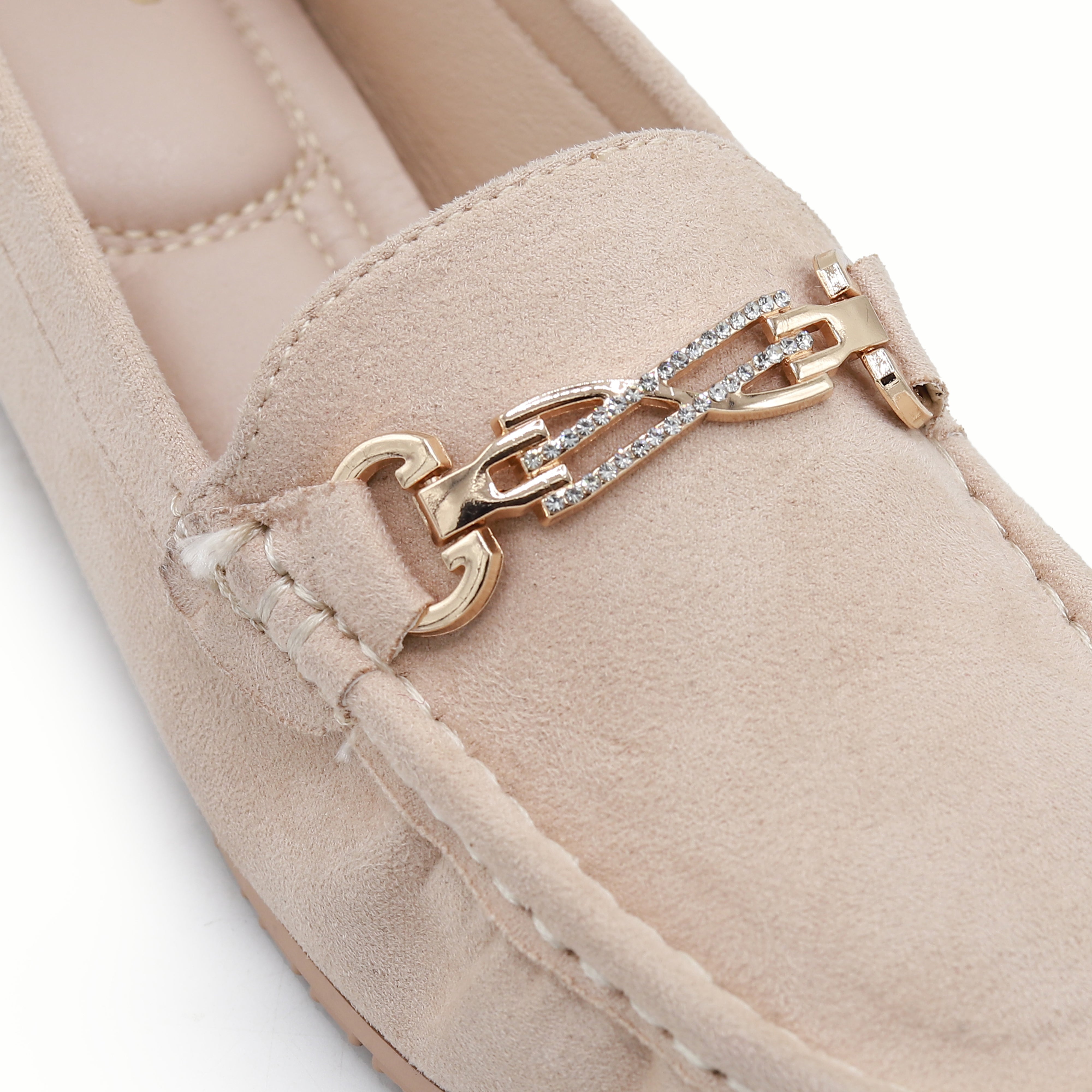 Women's Crystal Chain Comfort Flats 8004345 Beige