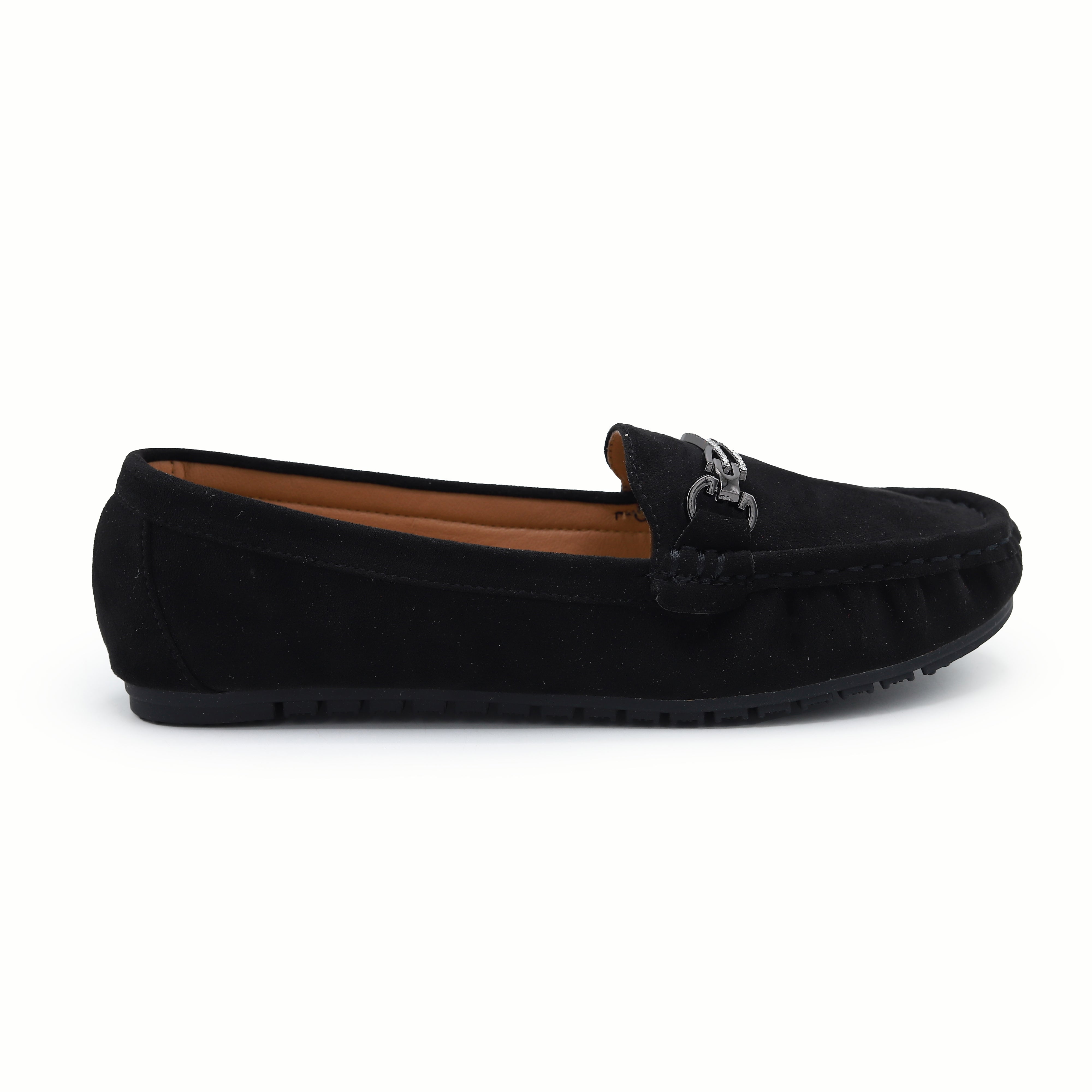 Women's Crystal Chain Comfort Flats 8004345 Black