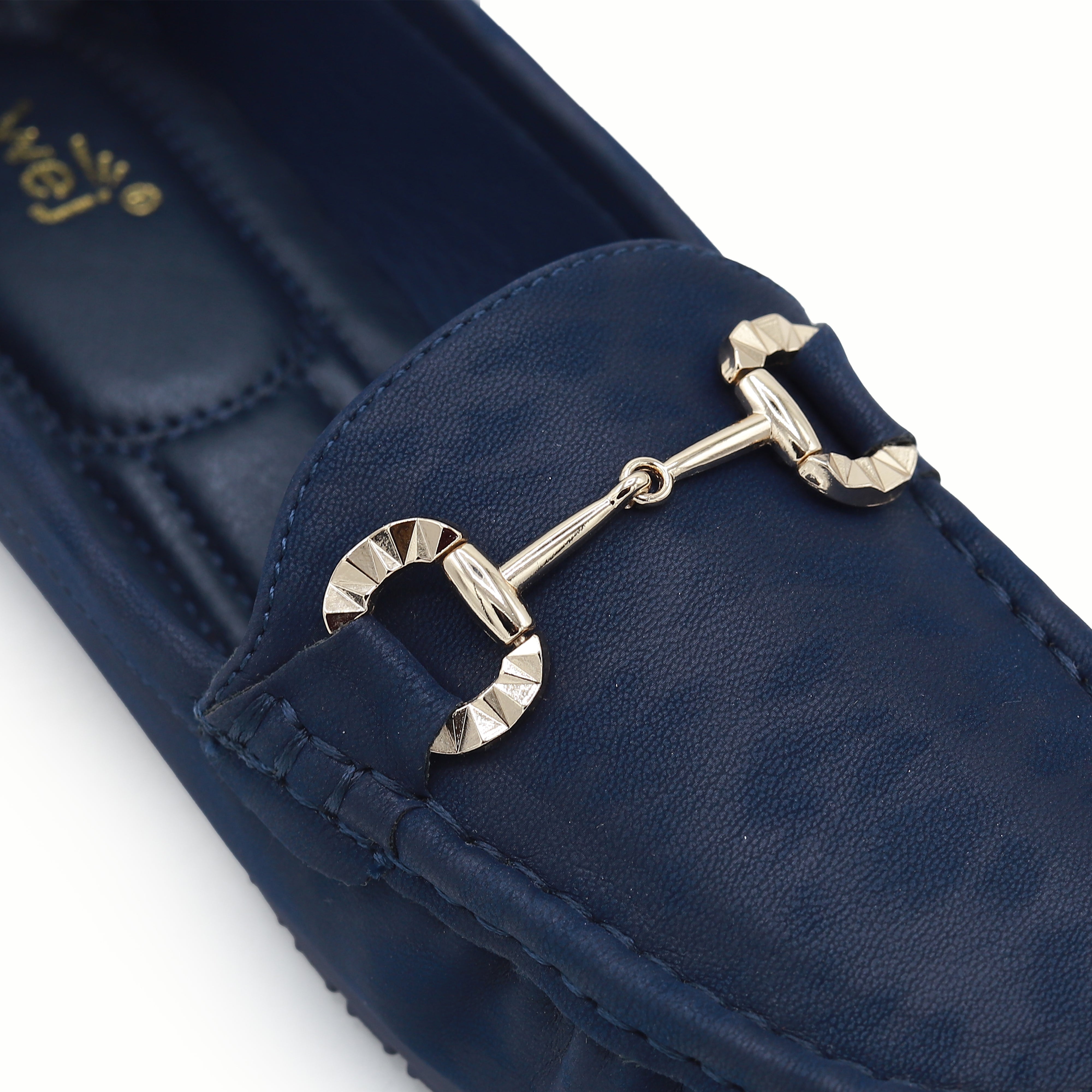 Classic Navy Blue Loafers with Buckle Detail 8004350 Navy