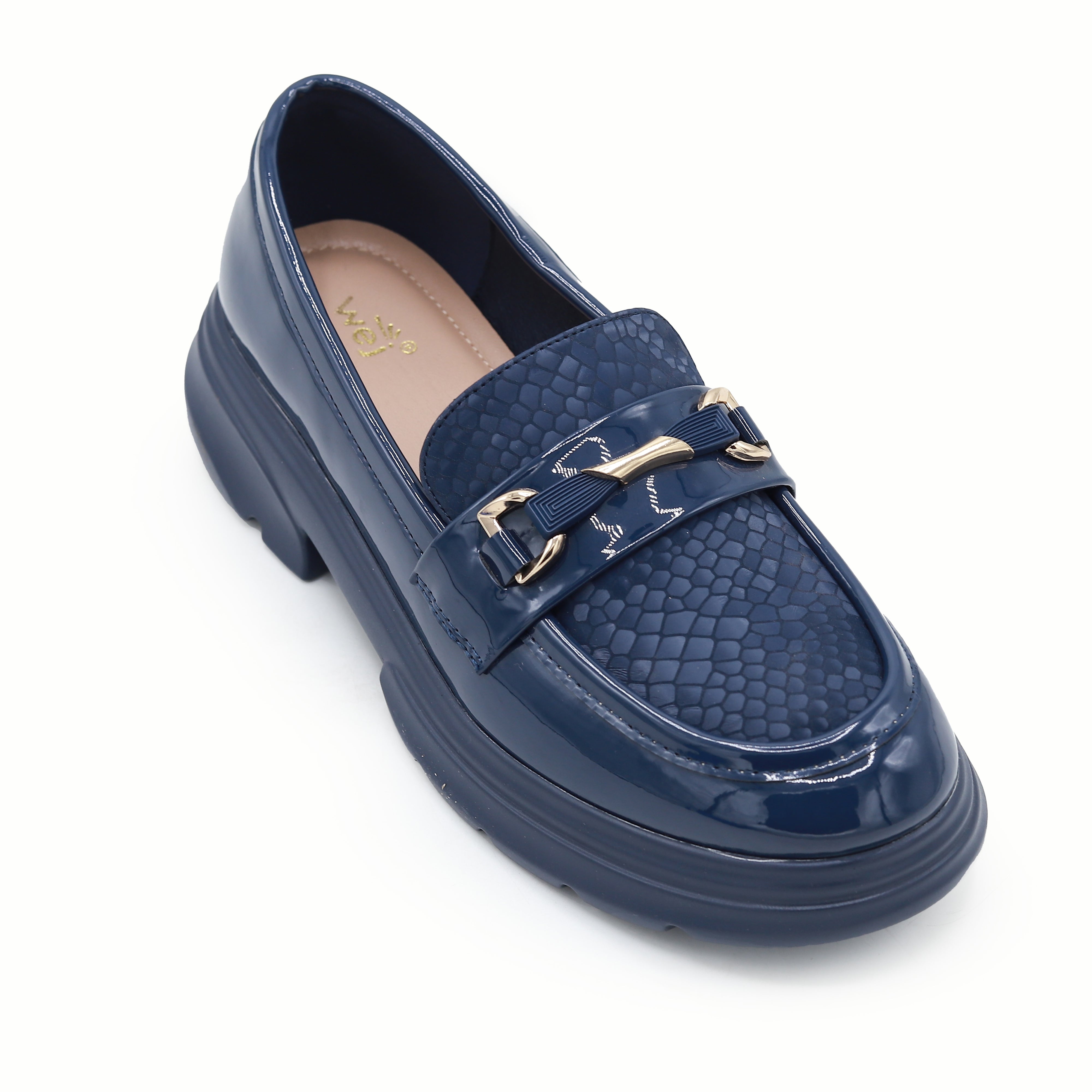 Modern Navy Blue Chunky Platform Loafers 8004427 Navy