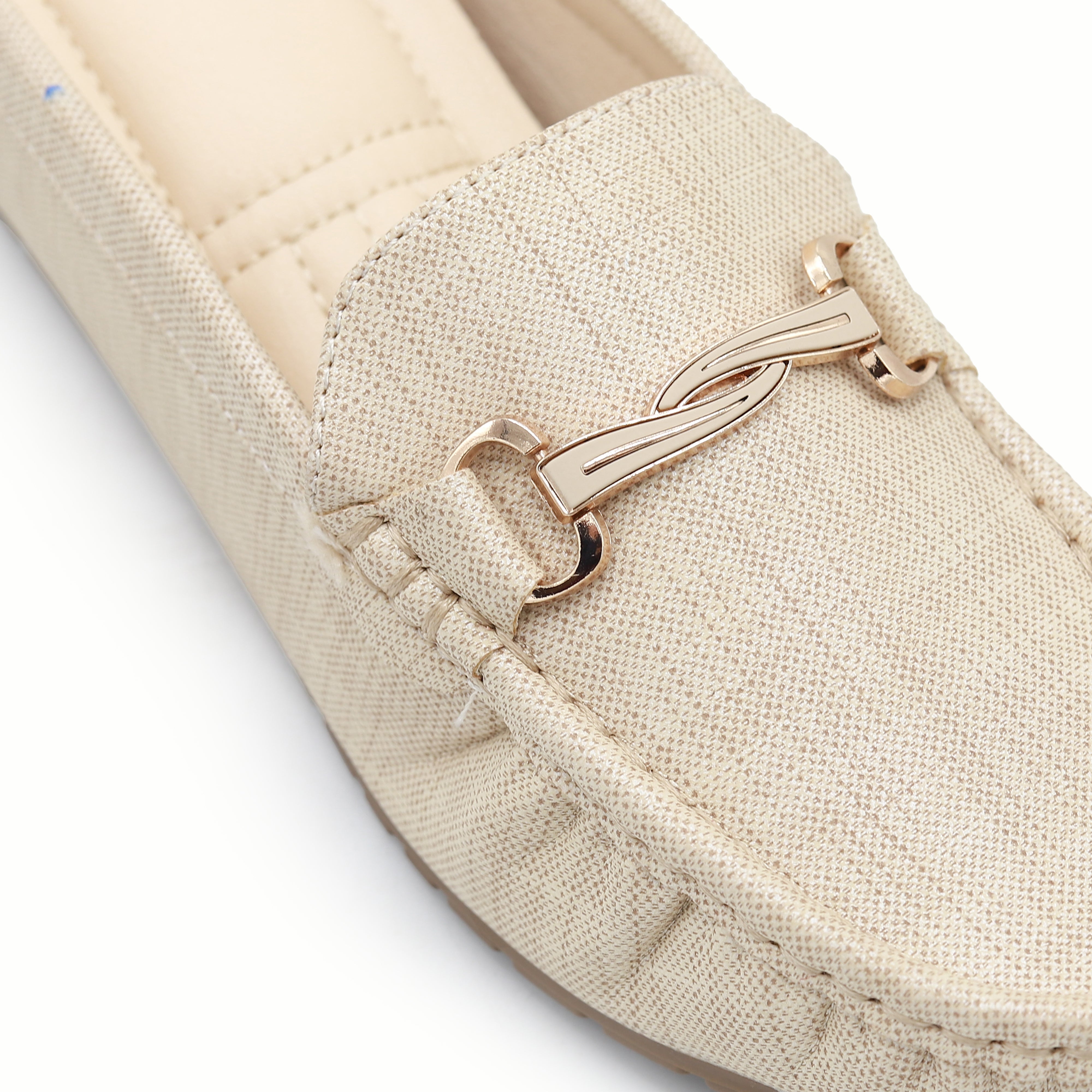 Chic Beige Textured Loafer Mules 8007220 Beige