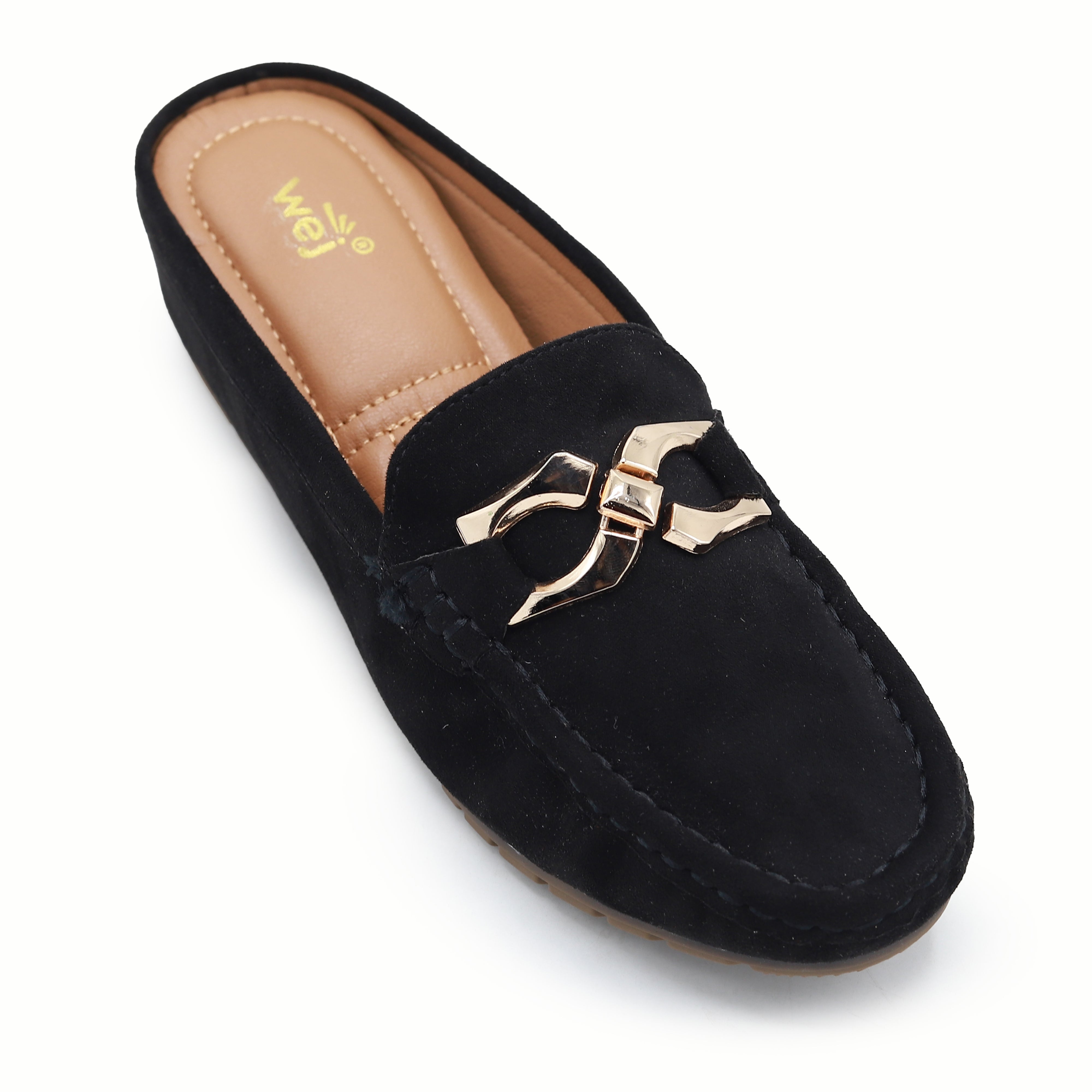 Chic Black Suede Loafer Half Mules 8007221 Black