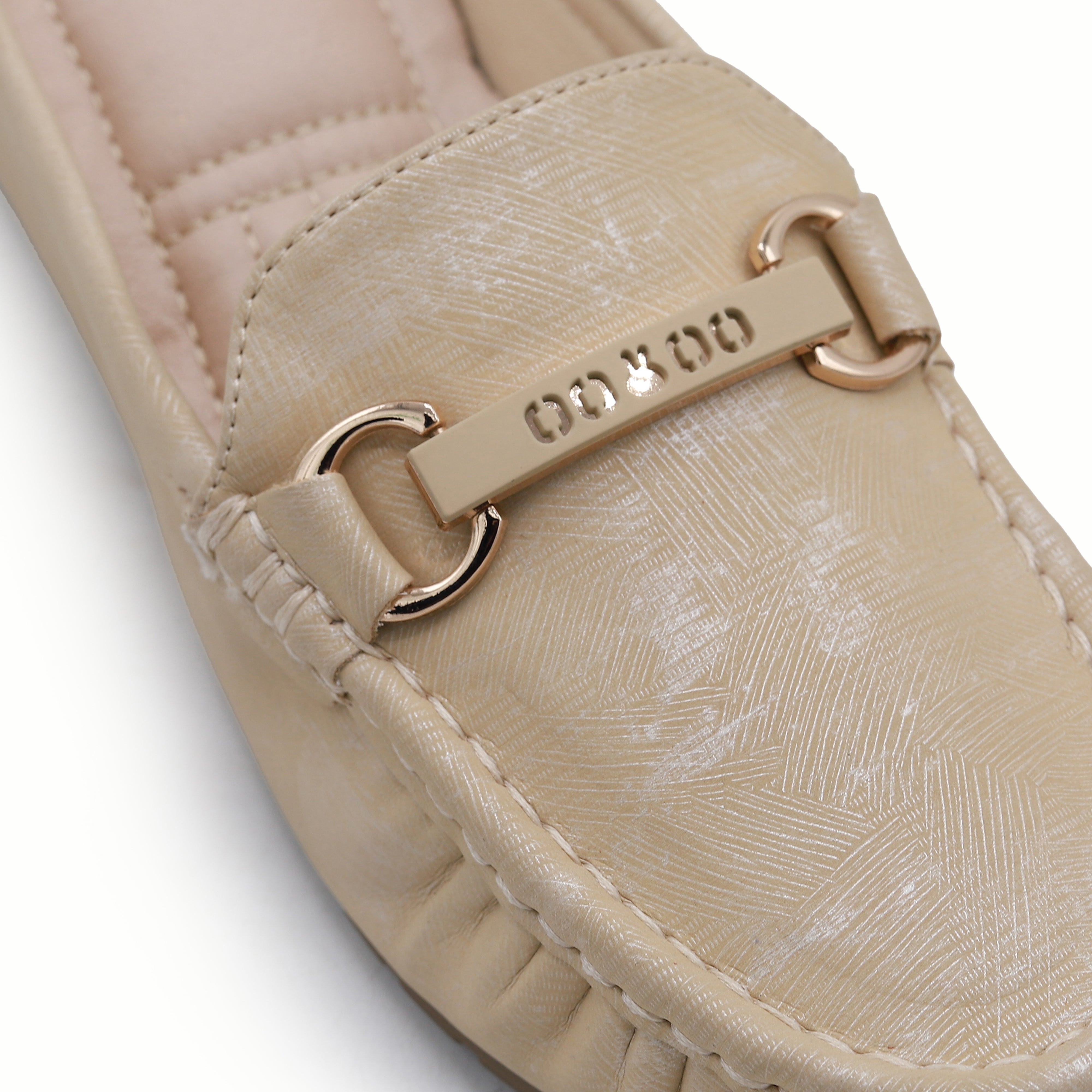 Chic Beige Textured Loafer Mules 8007225 Beige