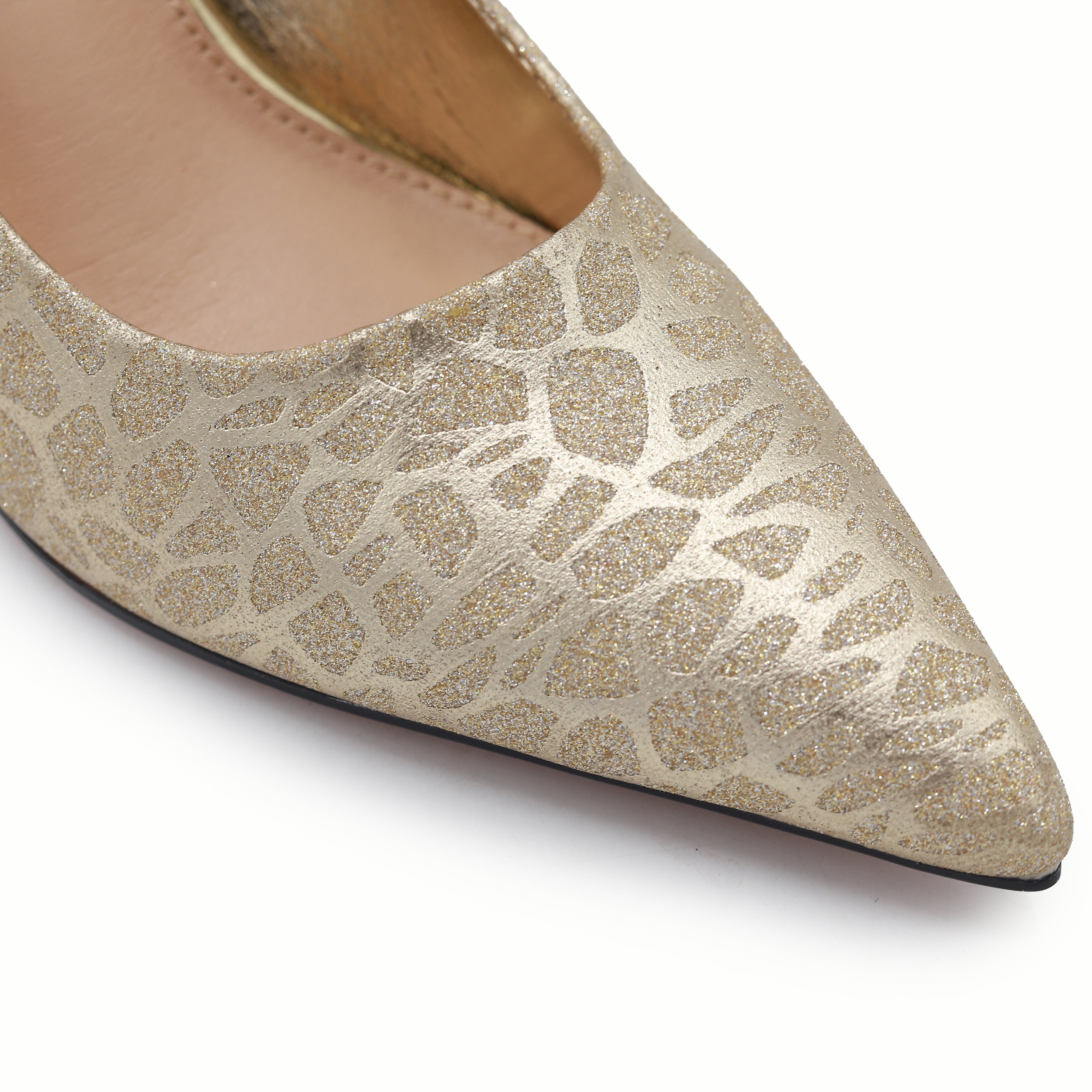 Chic Light Gold Shimmer Patterned Pumps 8108146 Gold
