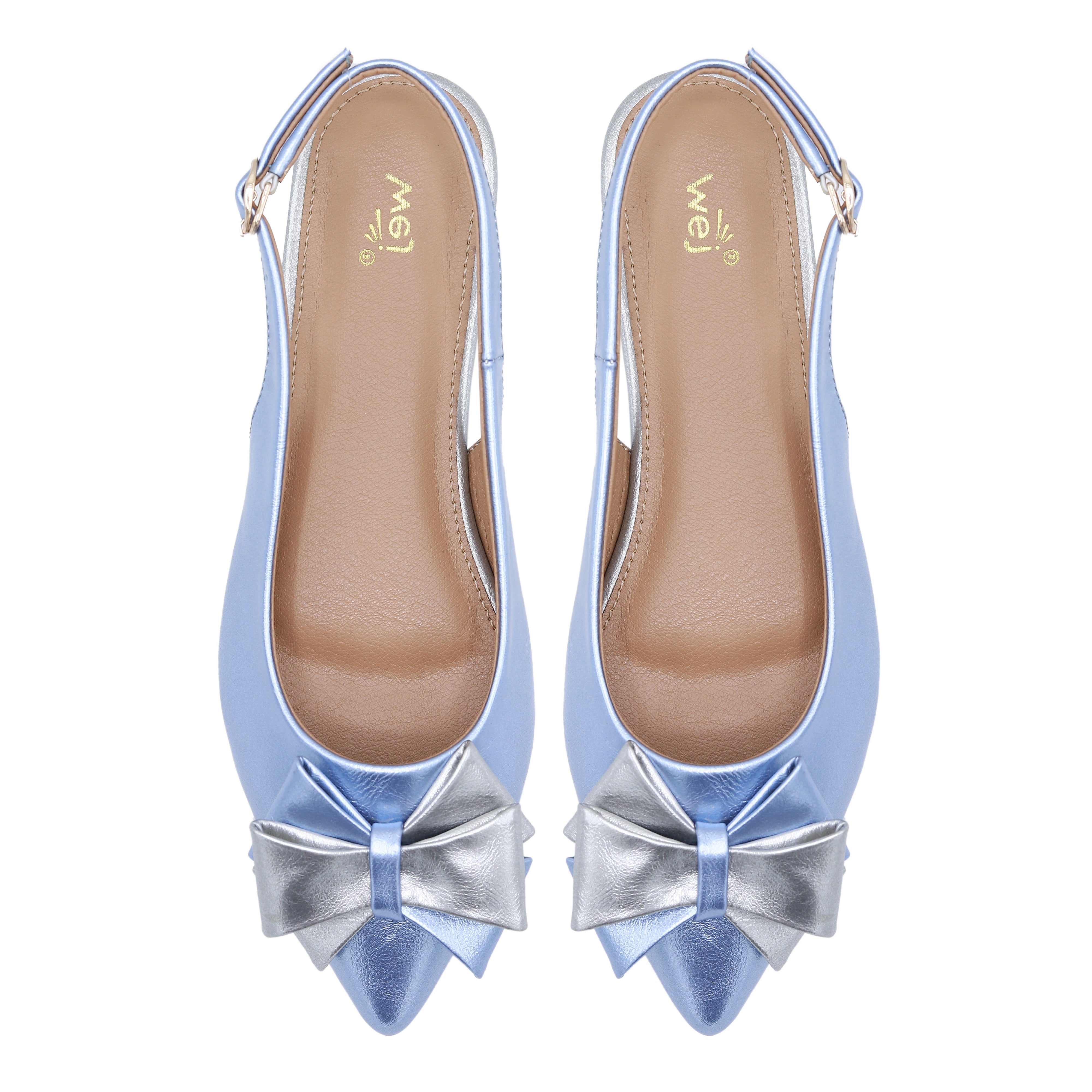 Metallic Blue Slingback Flats - 8007212