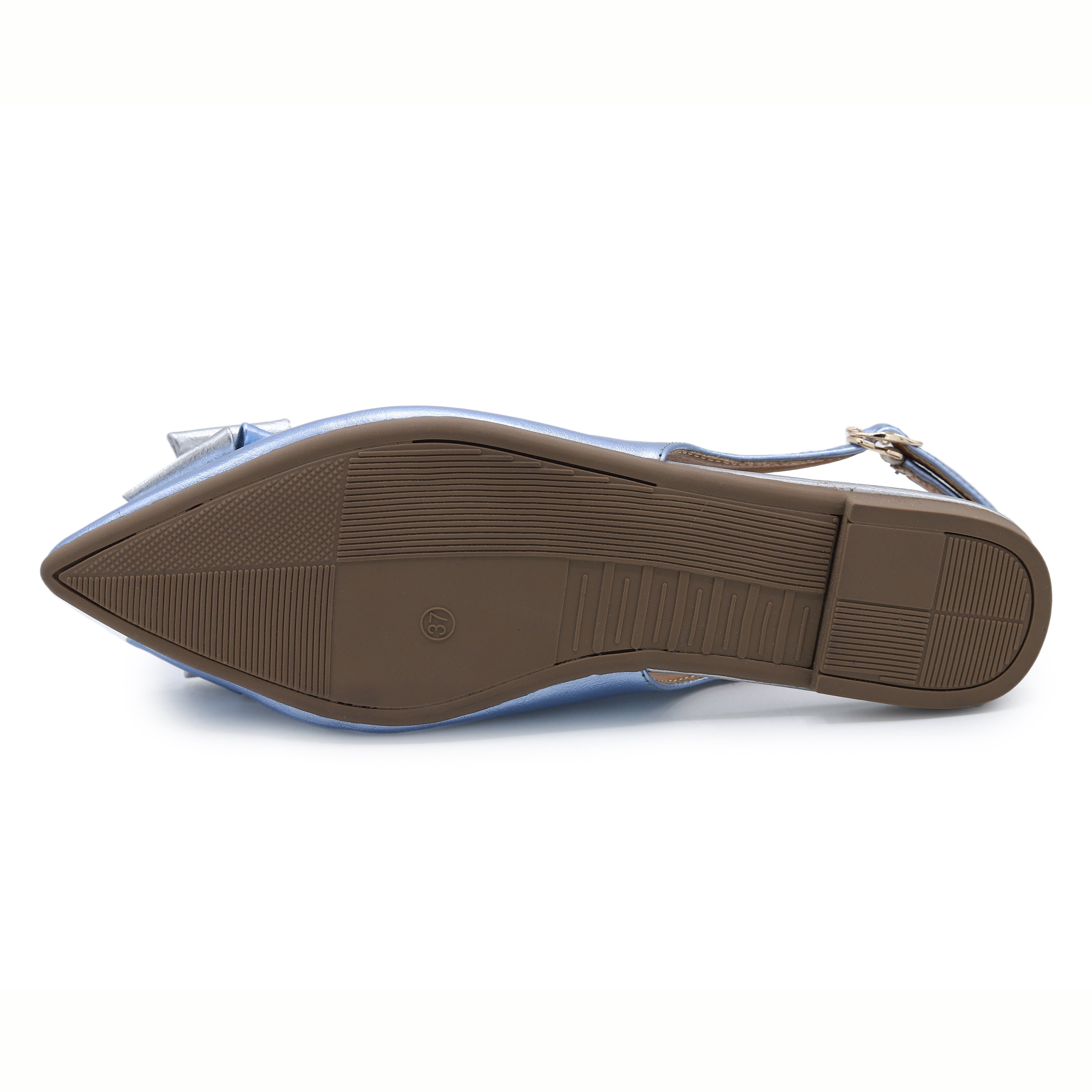 Metallic Blue Slingback Flats - 8007212