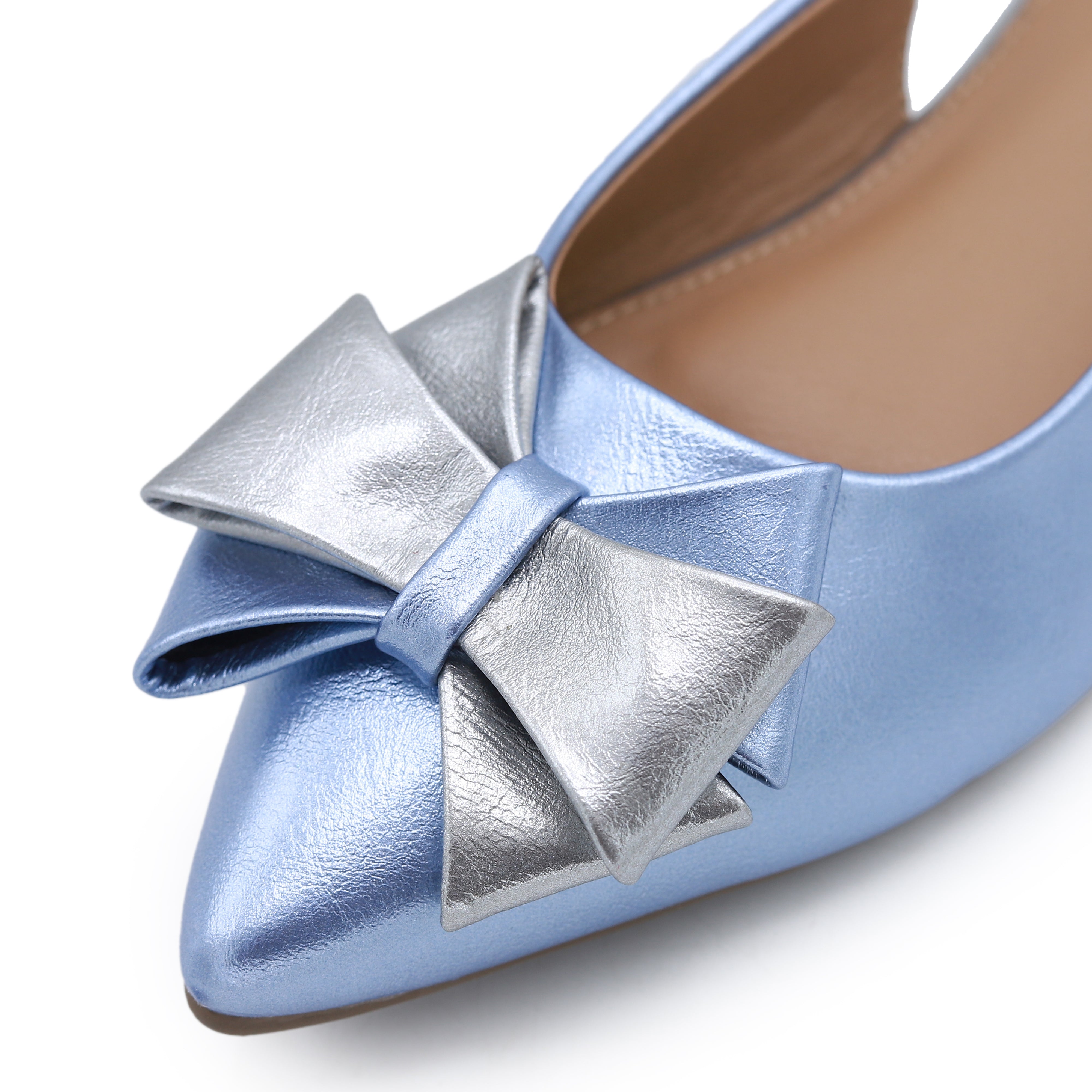 Metallic Blue Slingback Flats - 8007212