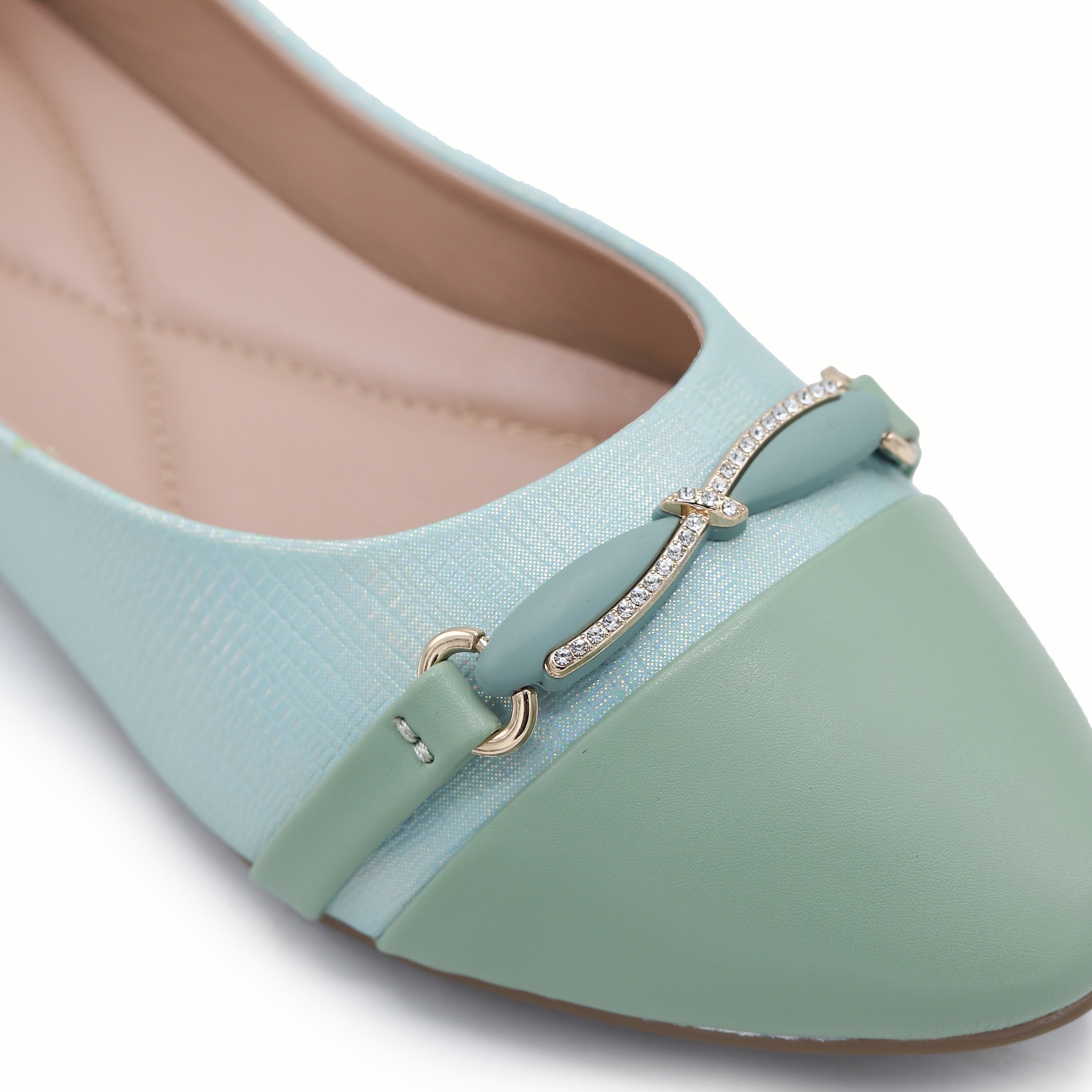 Mint Pointed Toe Slip On Flats – 8006345