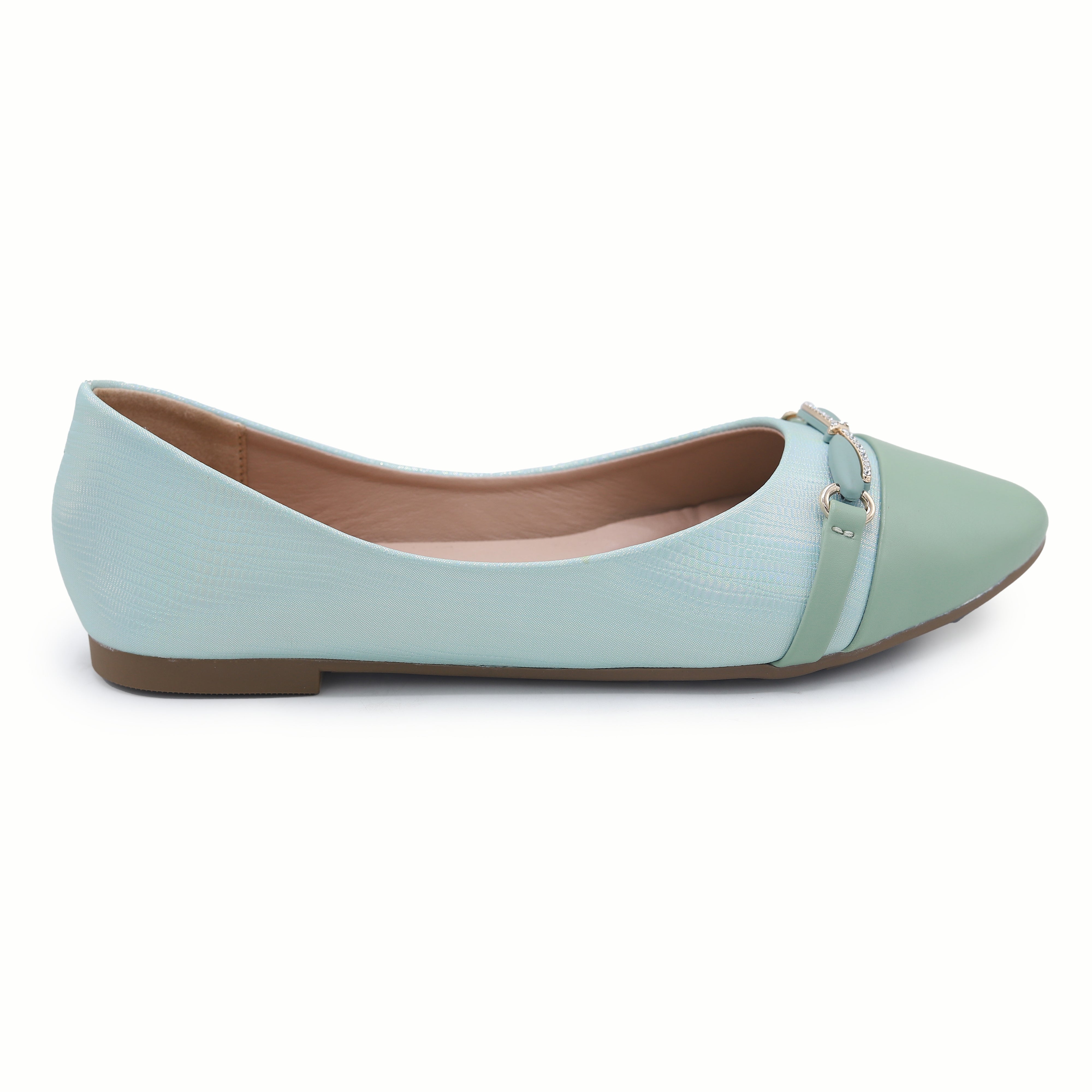 Mint Pointed Toe Slip On Flats – 8006345