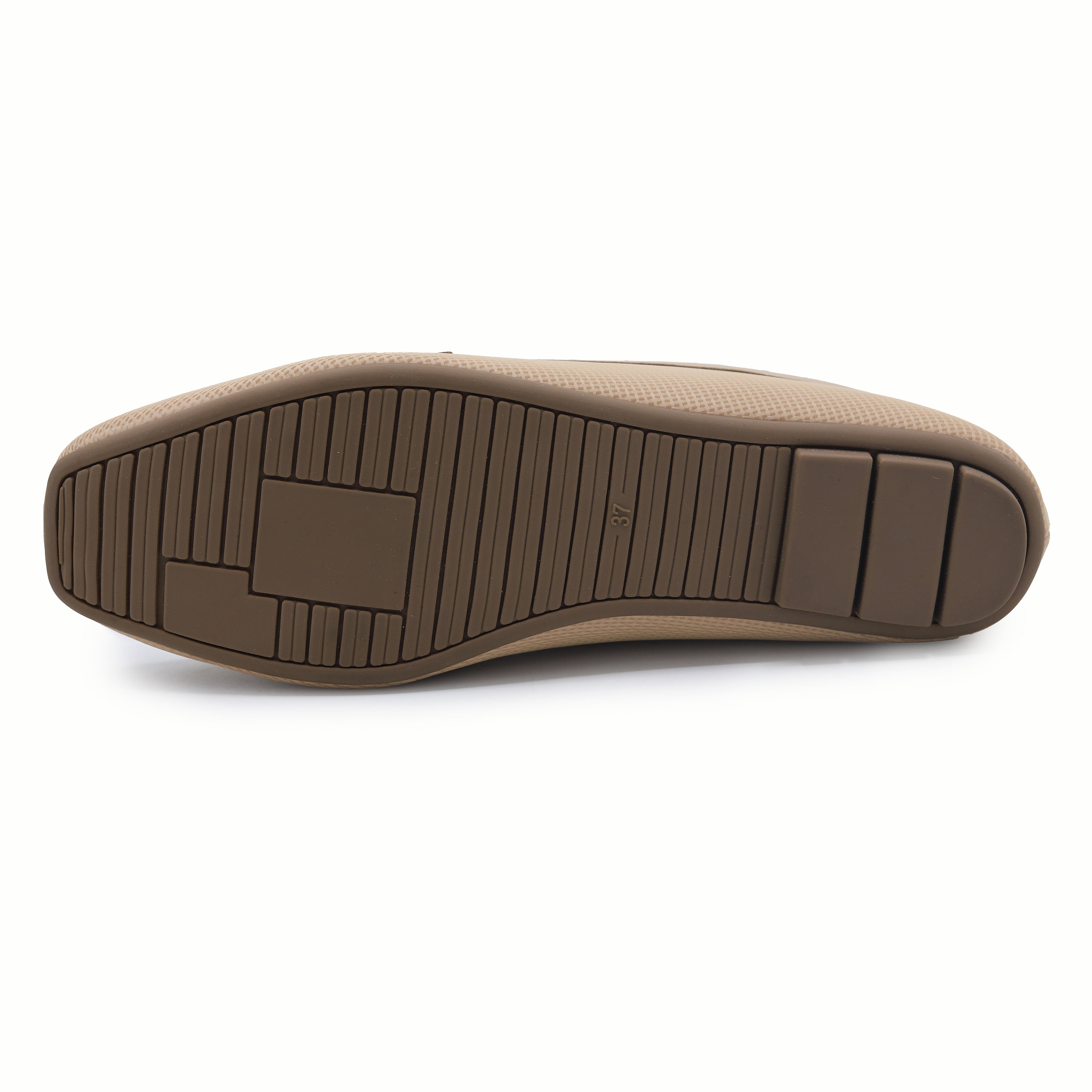 Beige Crystal-Buckle Loafers -8004417