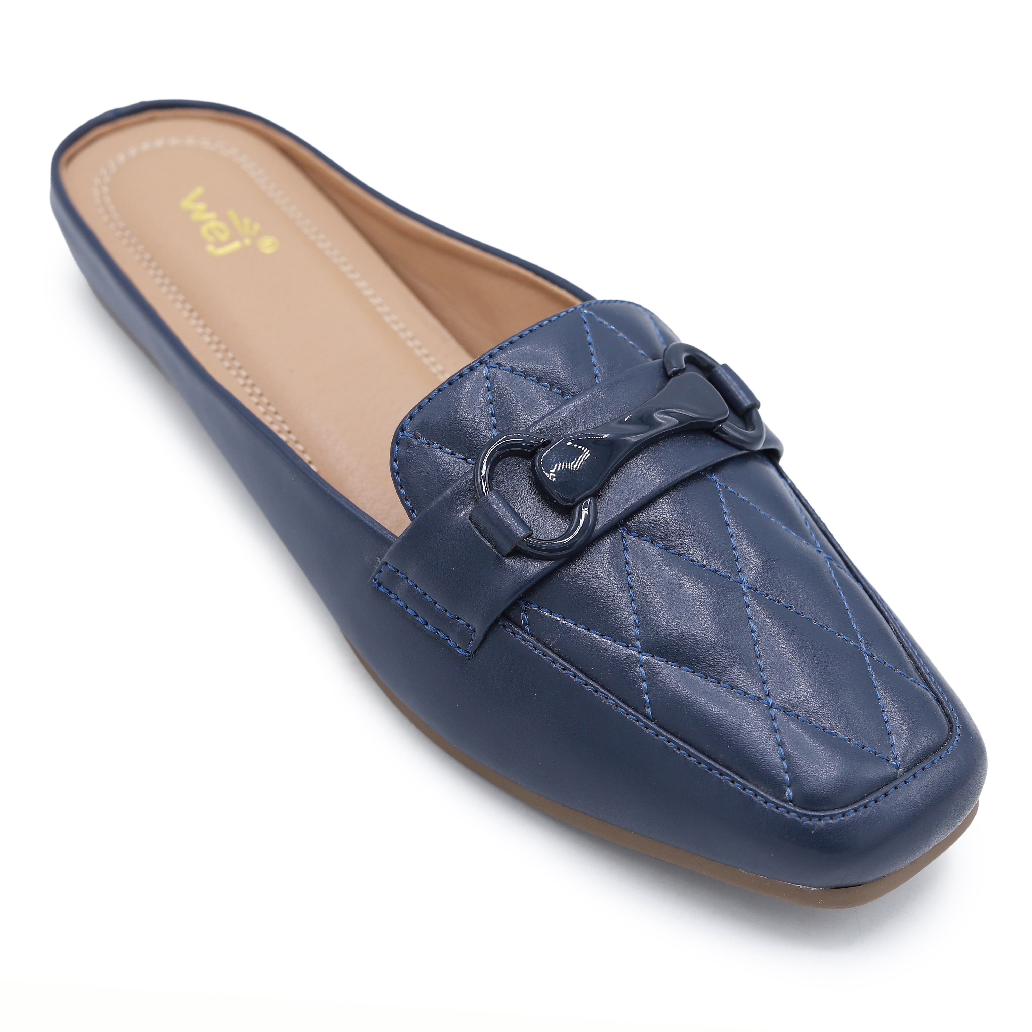 Navy Loafer Mules - 8004340