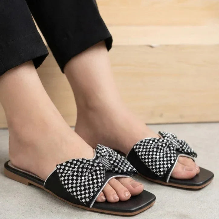 Crystal Bow Slide 8003587 Black