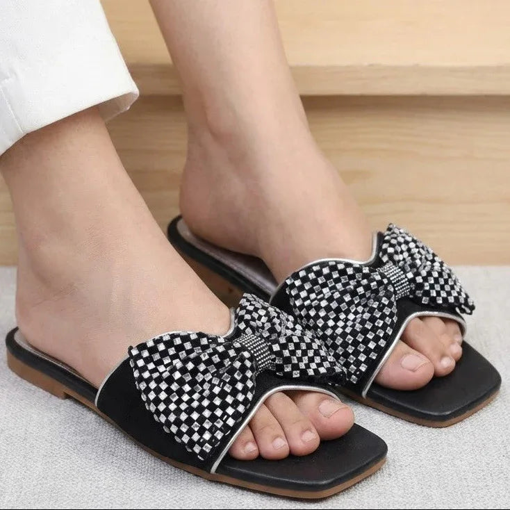 Crystal Bow Slide 8003587 Black