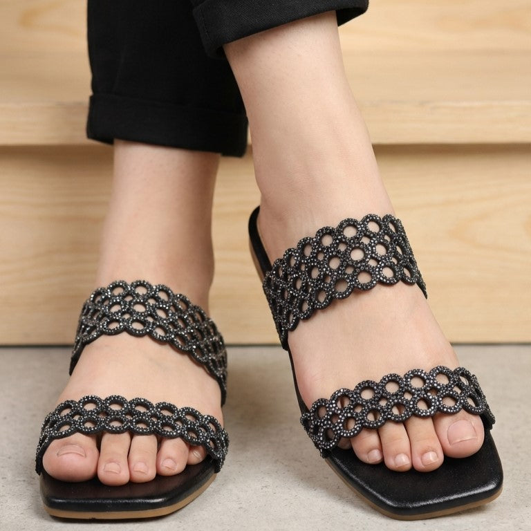 Crystal Lace Slide 8003583 Black