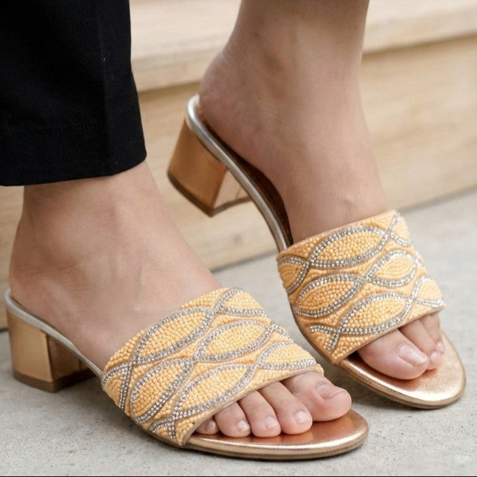 Block Heel Mules 8103110 Peach