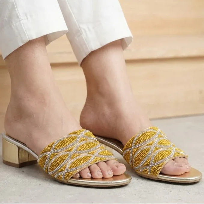 Block Heel Mules 8103110 Gold