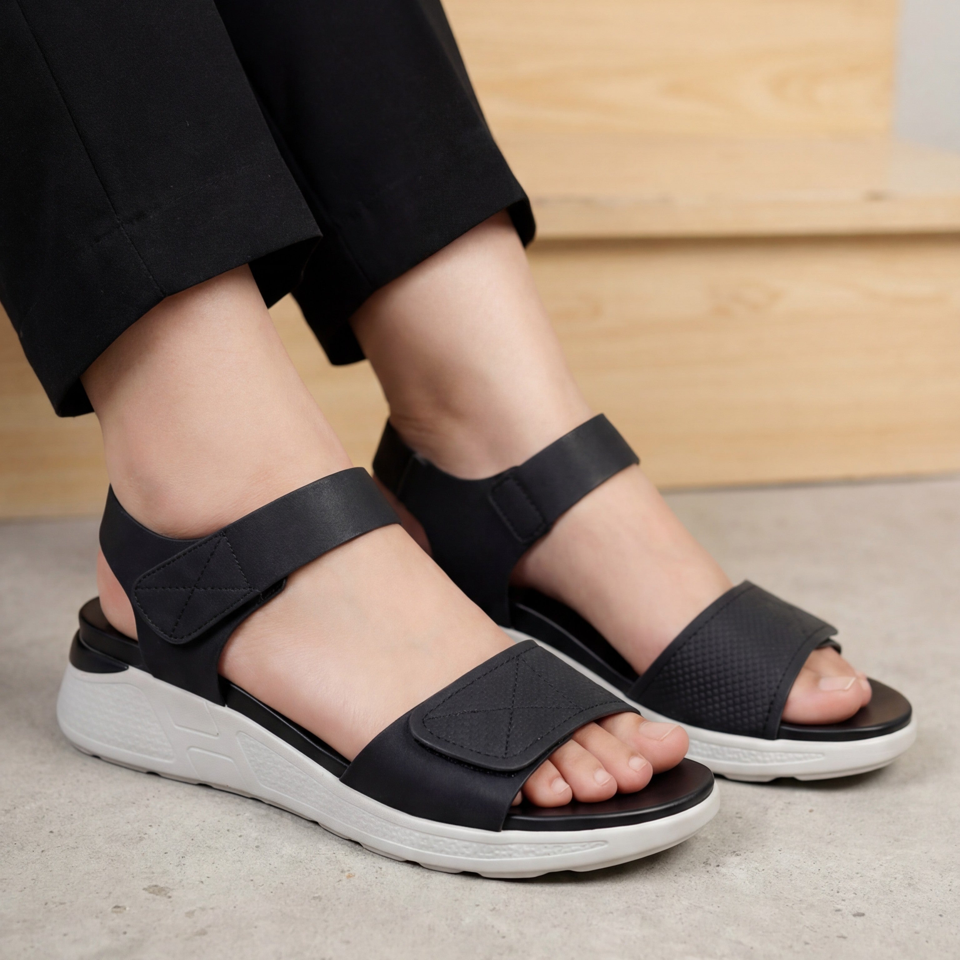 Quilted Sport Sandals 8002336 Black