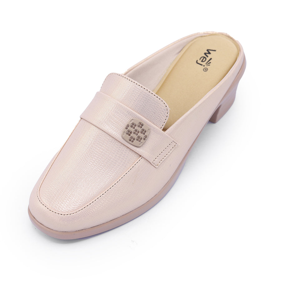 Block Heel Mules 8007278 Beige