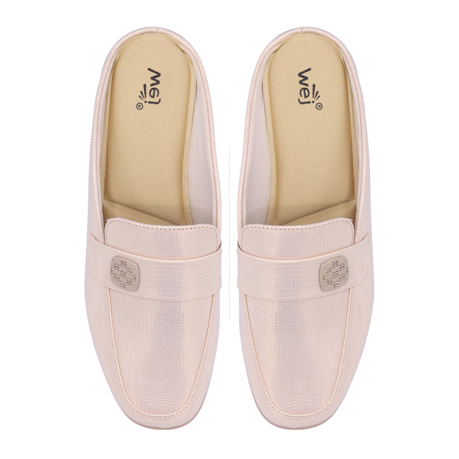 Block Heel Mules 8007278 Beige