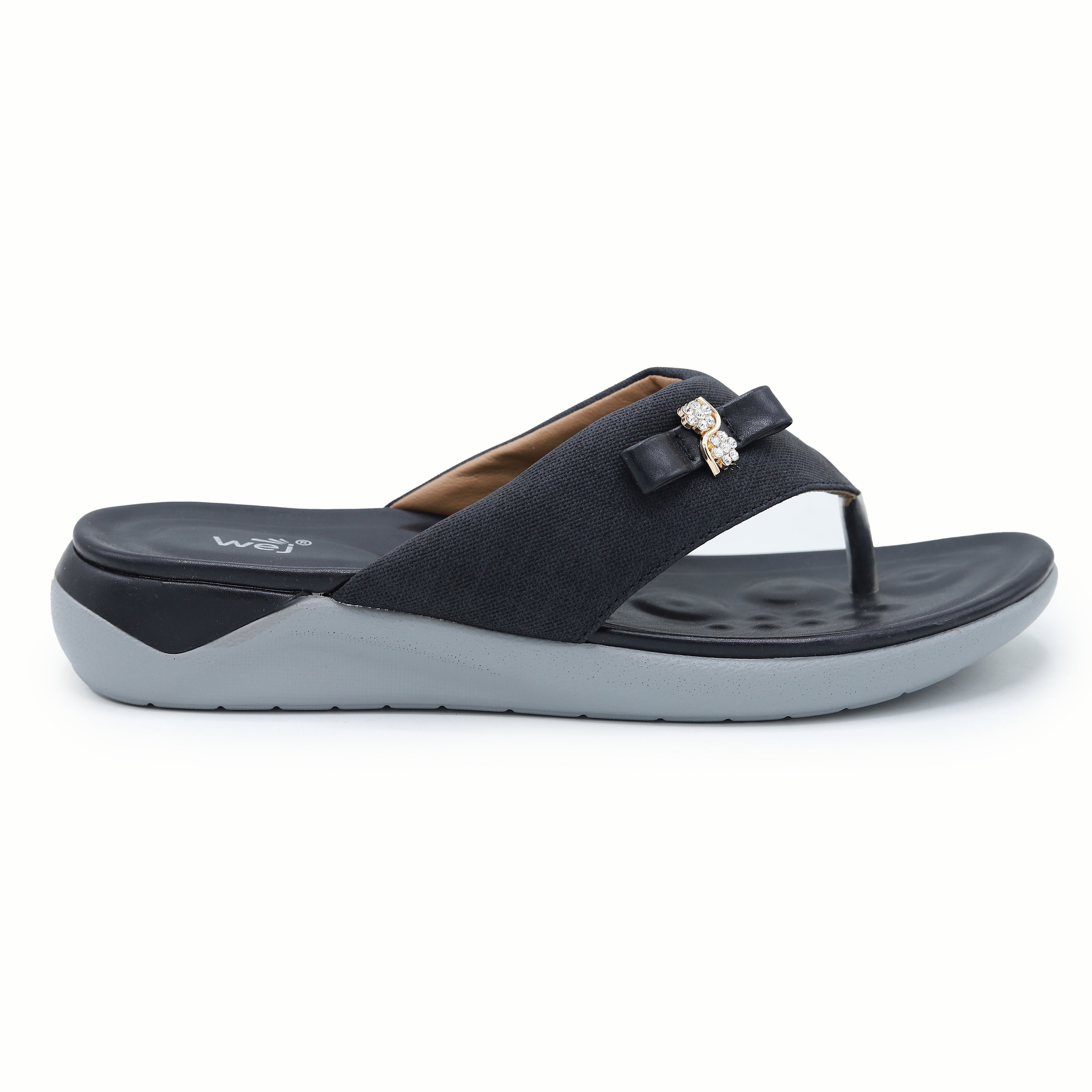 Black Bow Flip-Flops - 800189