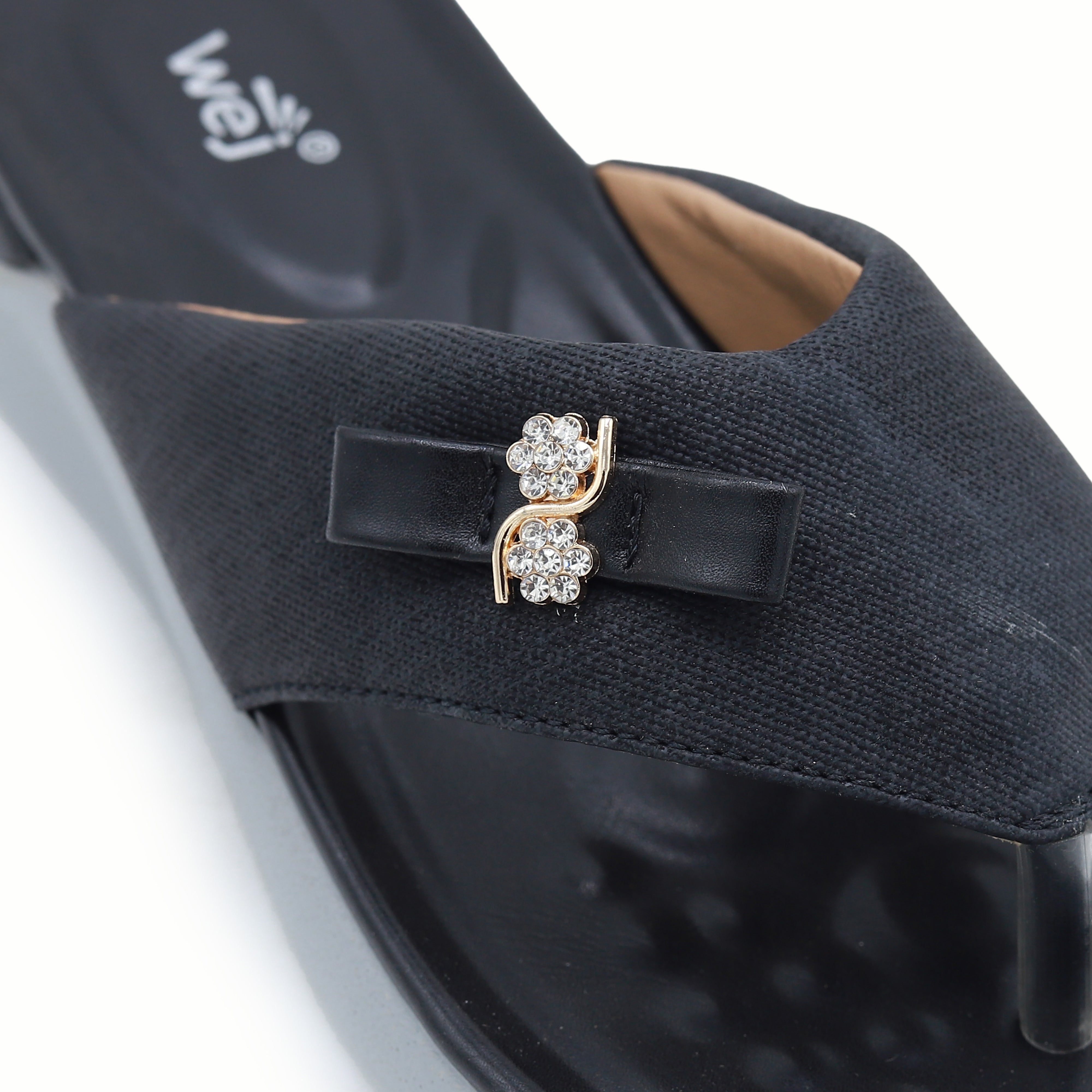 Black Bow Flip-Flops - 800189