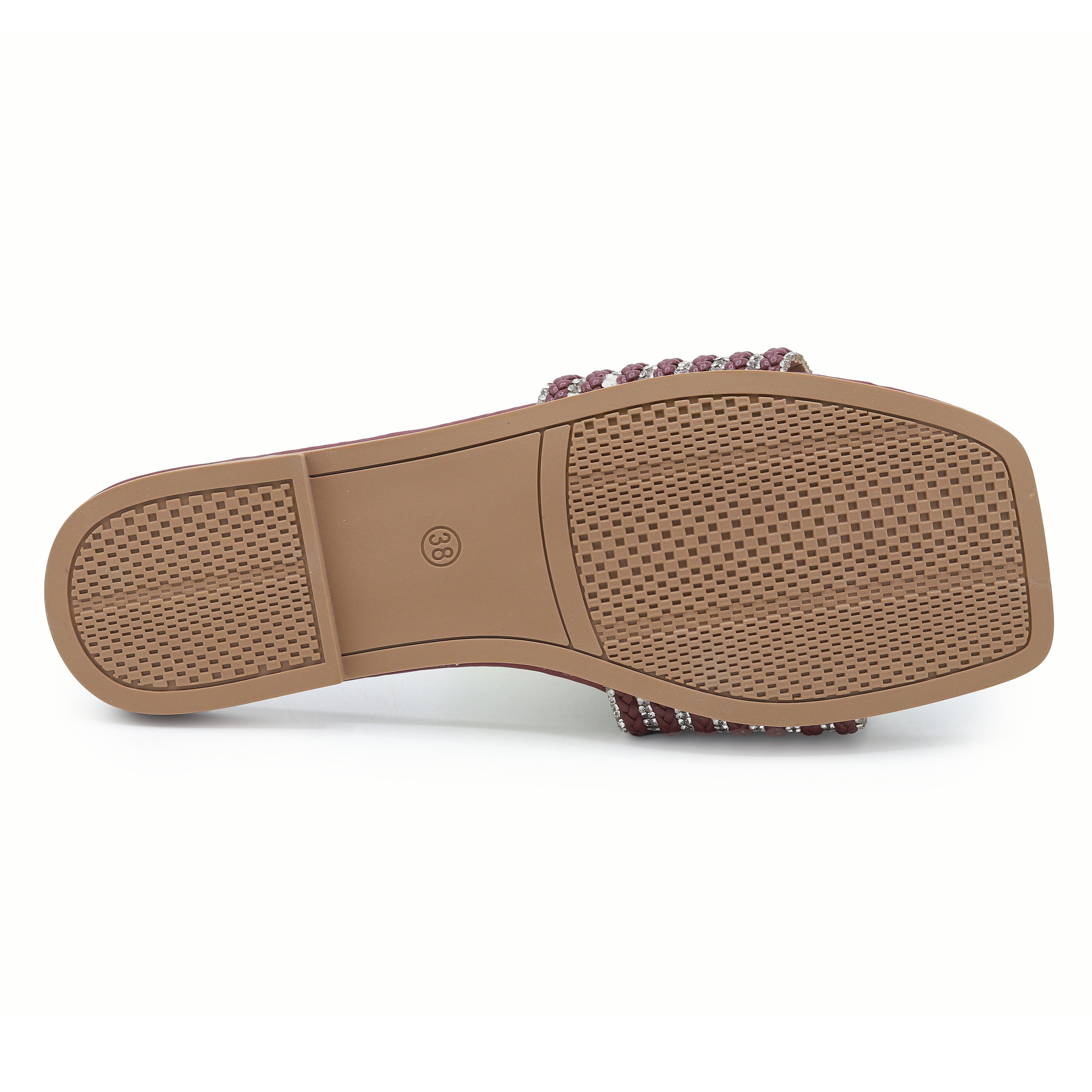 Maroon Sparkle Flat Sliders - 8003410