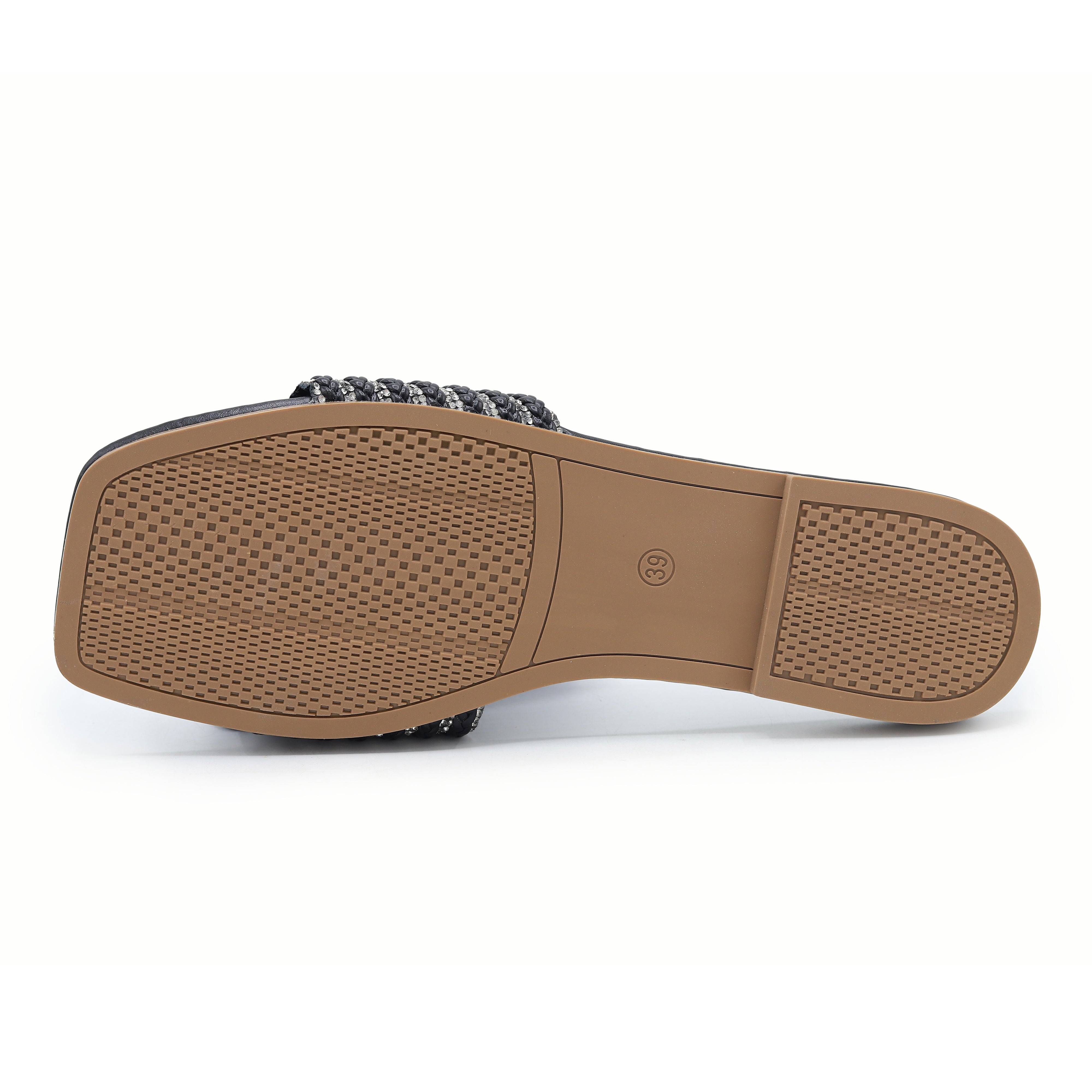 Black Sparkle Flat Sliders - 8003410