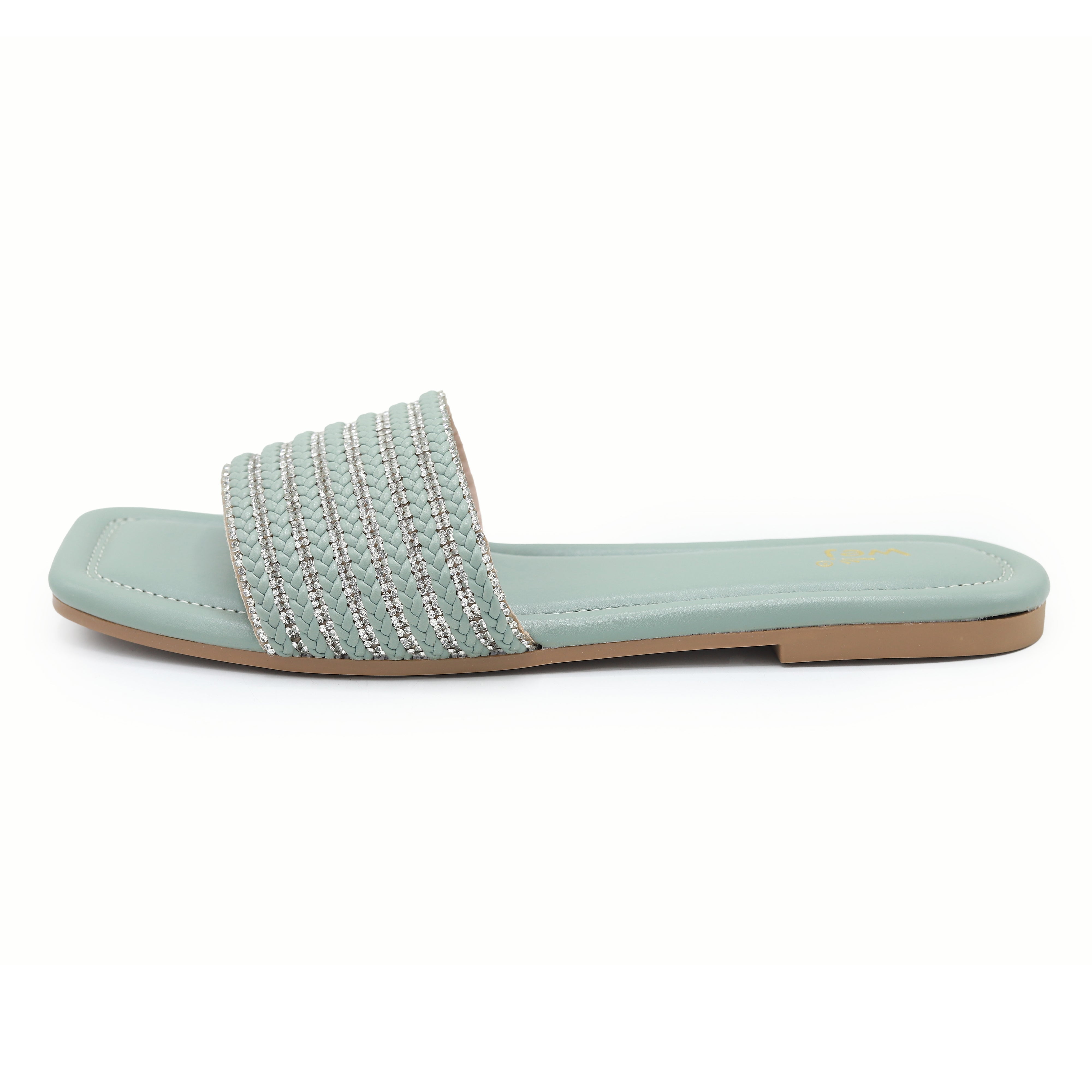 Mint Sparkle Flat Sliders - 8003410