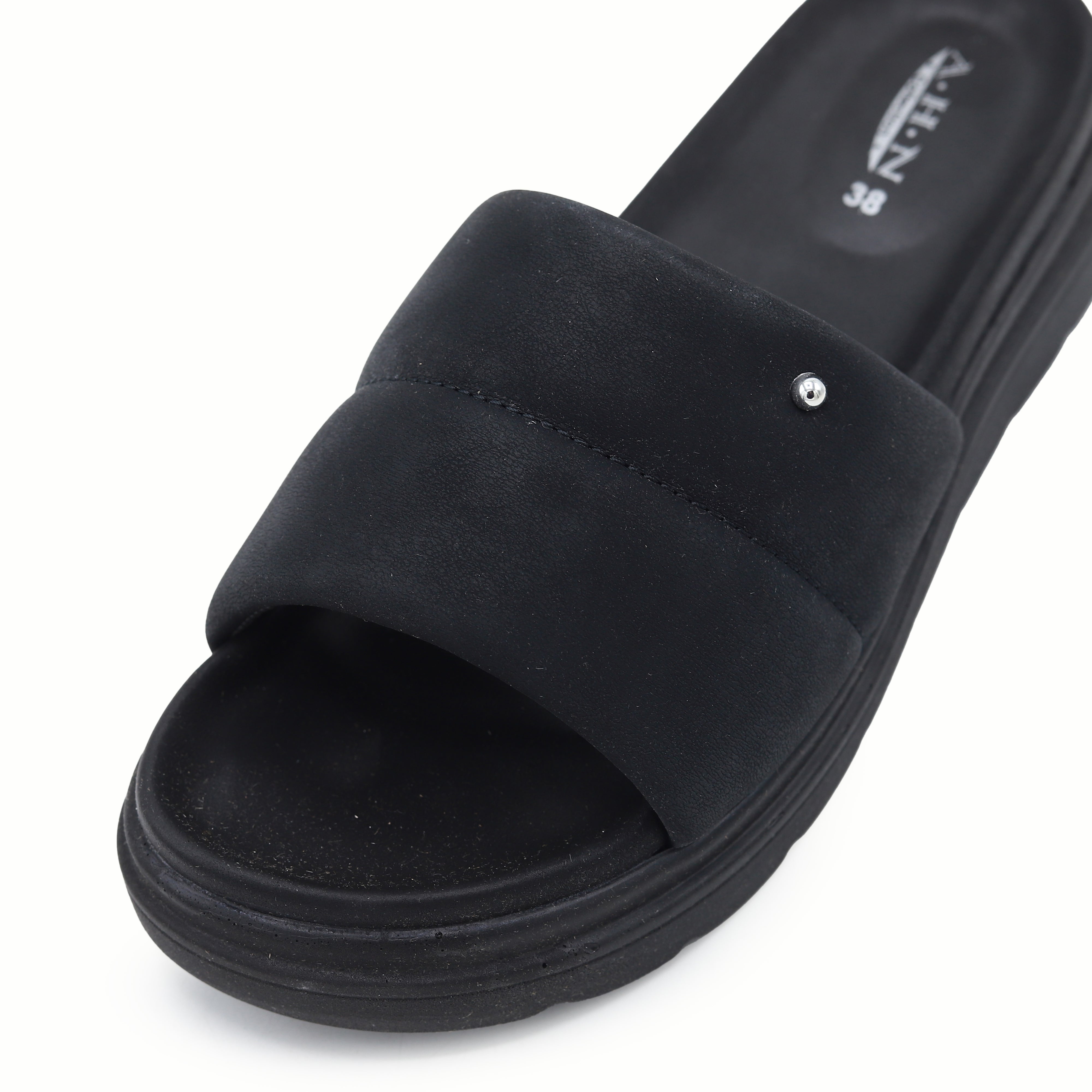Black Comfort Slides for Women - AHN 01